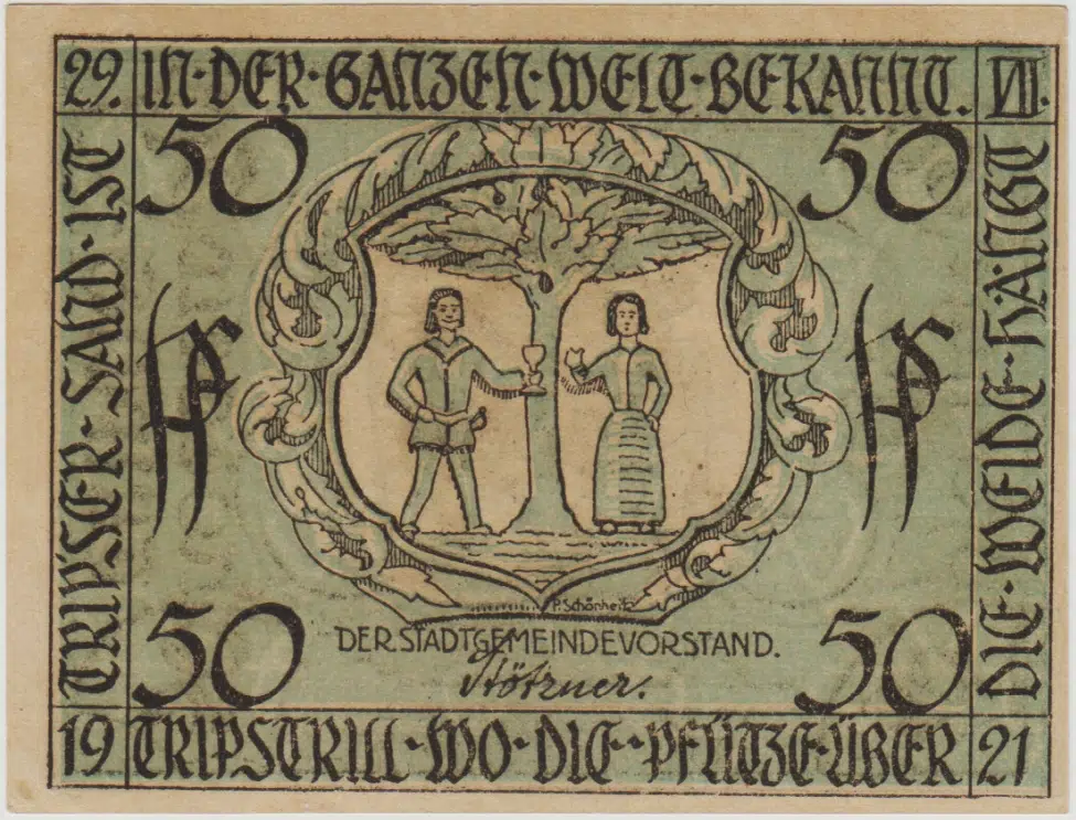 ALMANYA 50 PFENNİG 1921 NOTGELD-TRİPTİS ŞEHRİ. ÇİL(-)