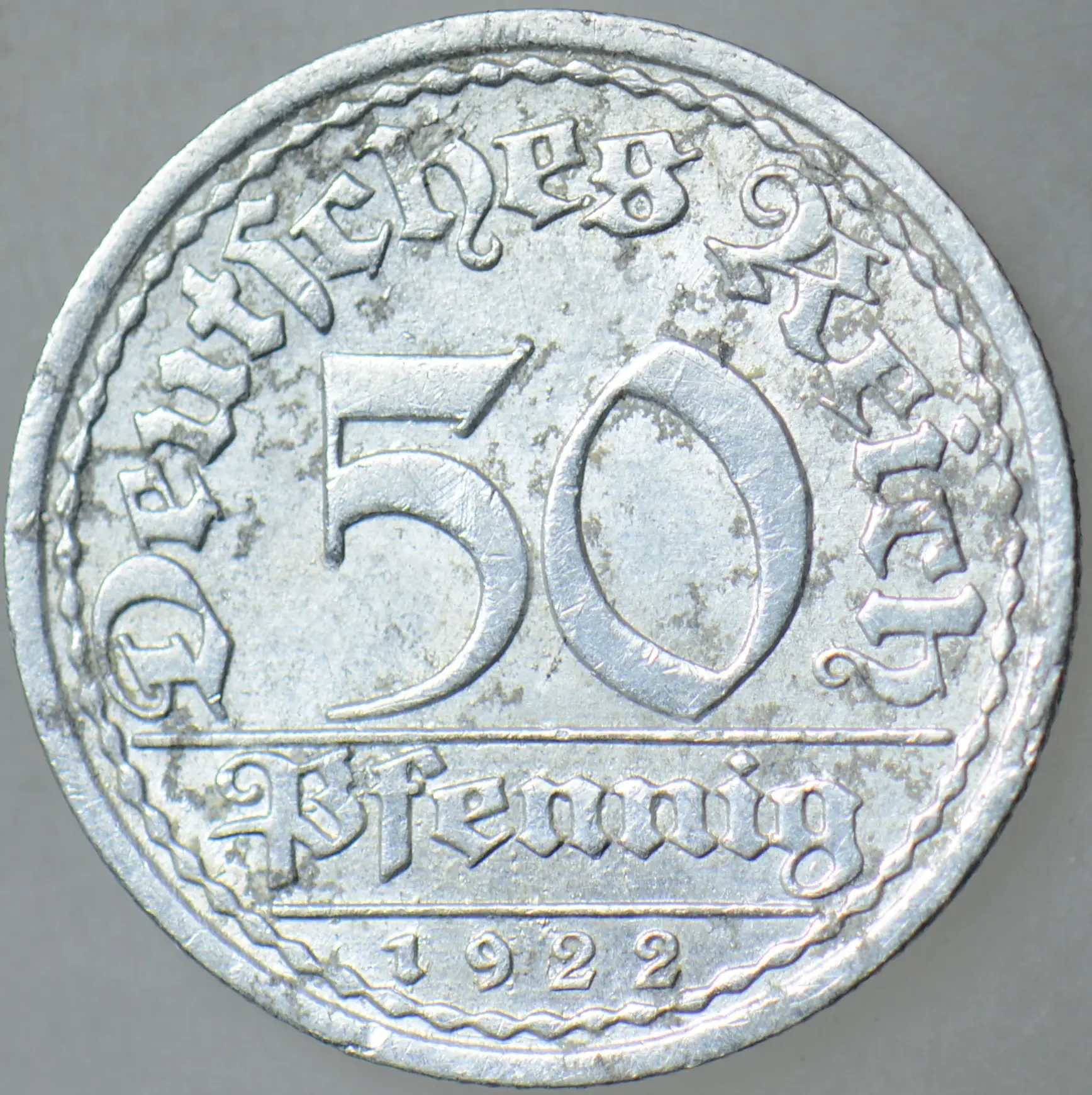 ALMANYA 50 PFENNIG 1922 A. WEIMAR CUMHURİYETİ DÖNEMİ.