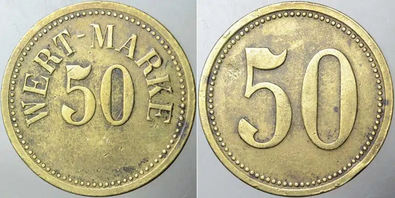 ALMANYA 50 PFENNIG WERT MARKE JETON 1871-1948 ARASI. NADİR.