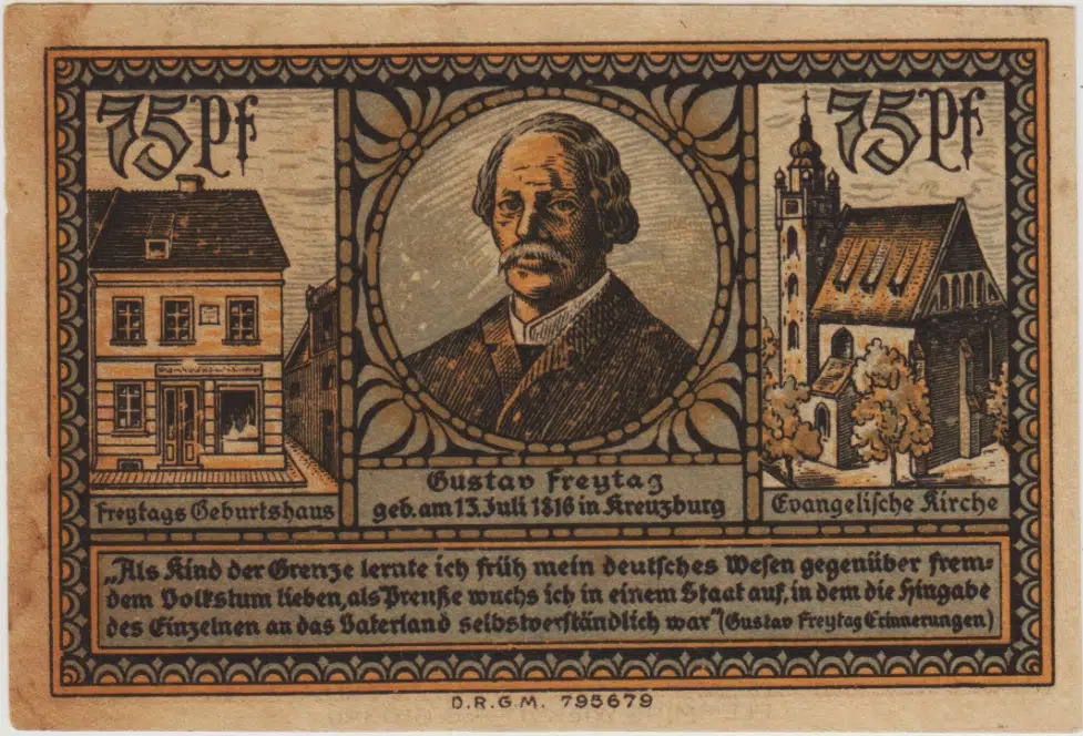 ALMANYA 75 PFENNİG 1921 NOTGELD-KREUZBURG-YUKARI SİLEZYA. ÇİL(-)