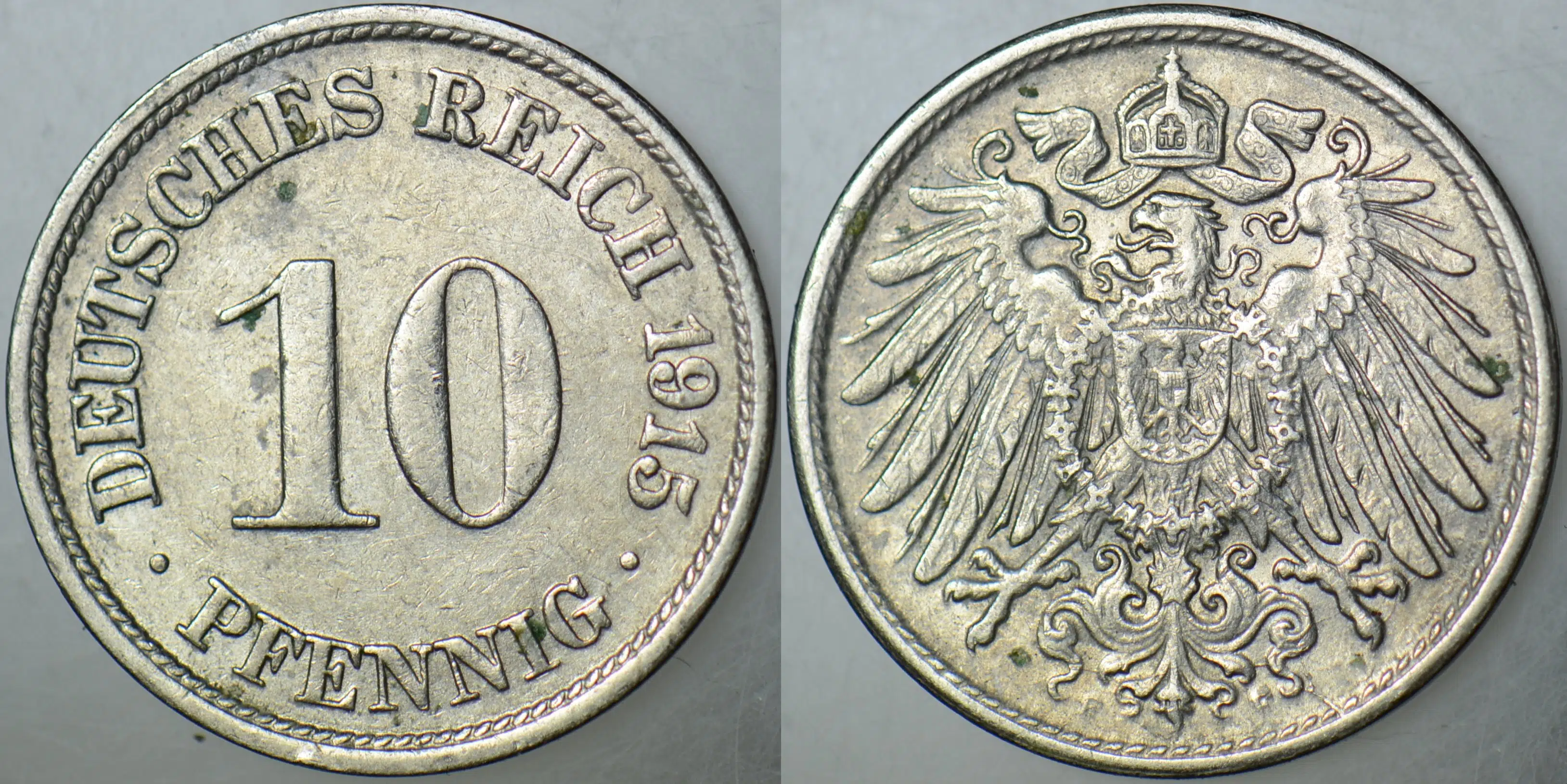 ALMANYA İMPARATORLUĞU 10 PFENNIG 1915 F. II. WİLHELM DÖNEMİ.