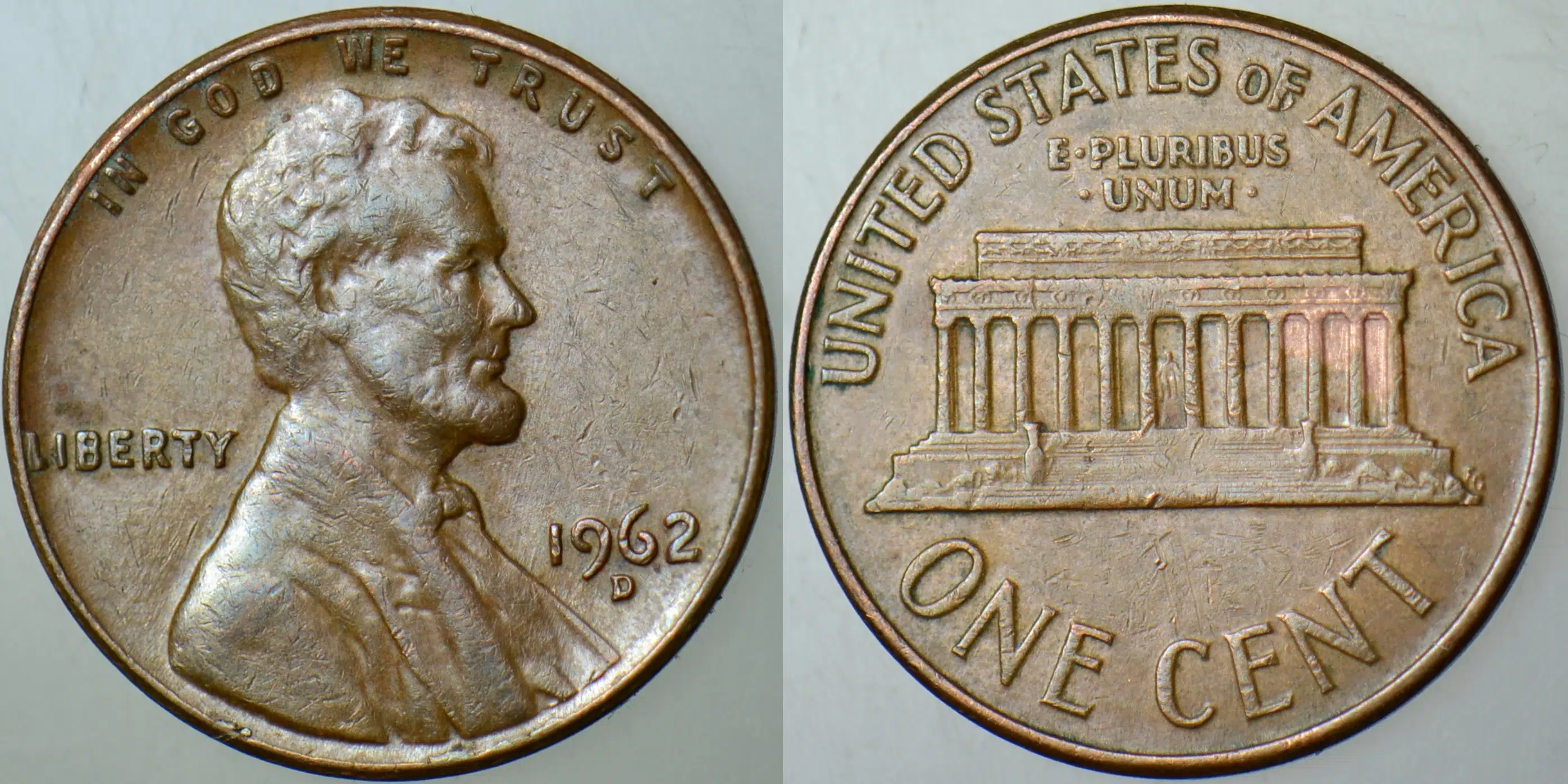 AMERİKA 1 CENT 1962 D LİNCOLN MEMORİAL CENT. 19 mm