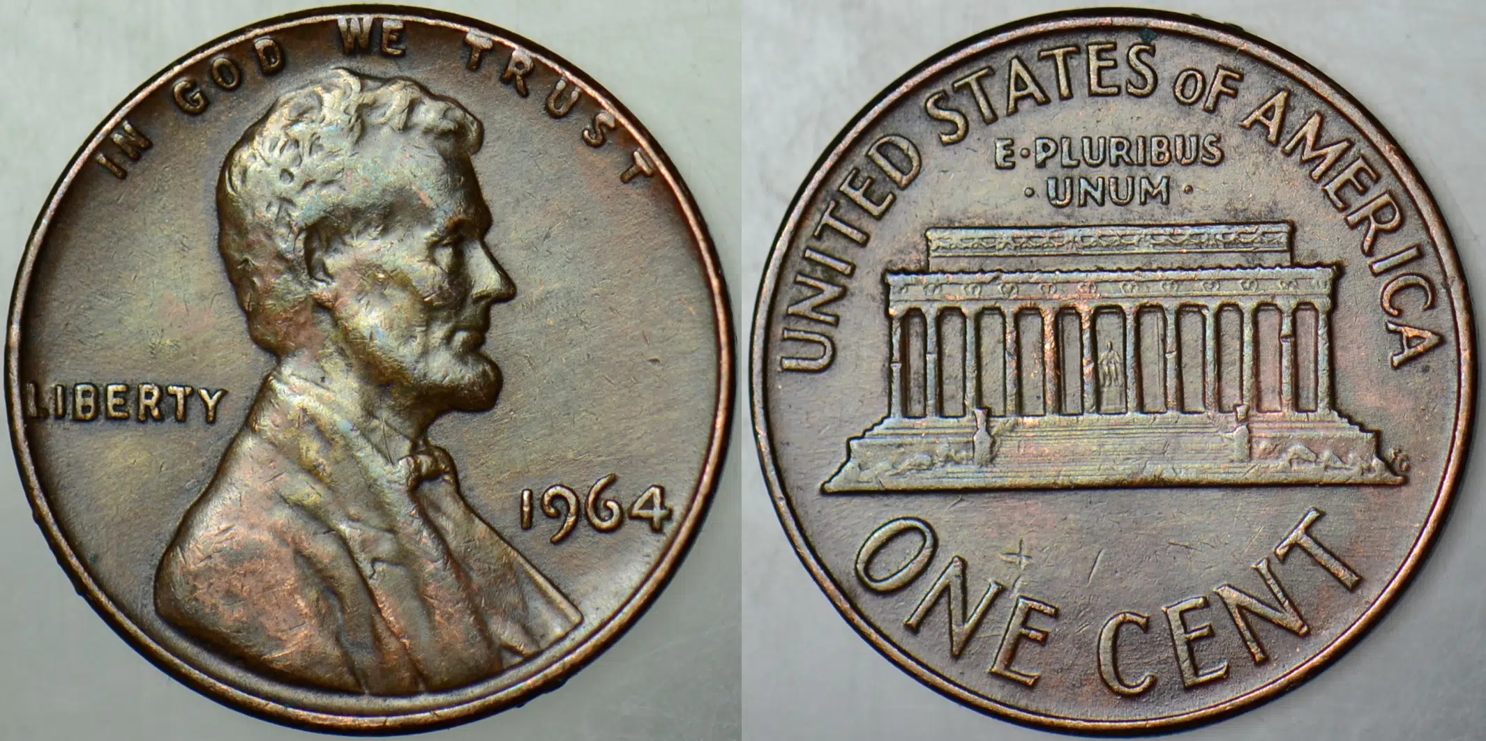 AMERİKA 1 CENT 1964 LINCOLN MEMORIAL CENT.