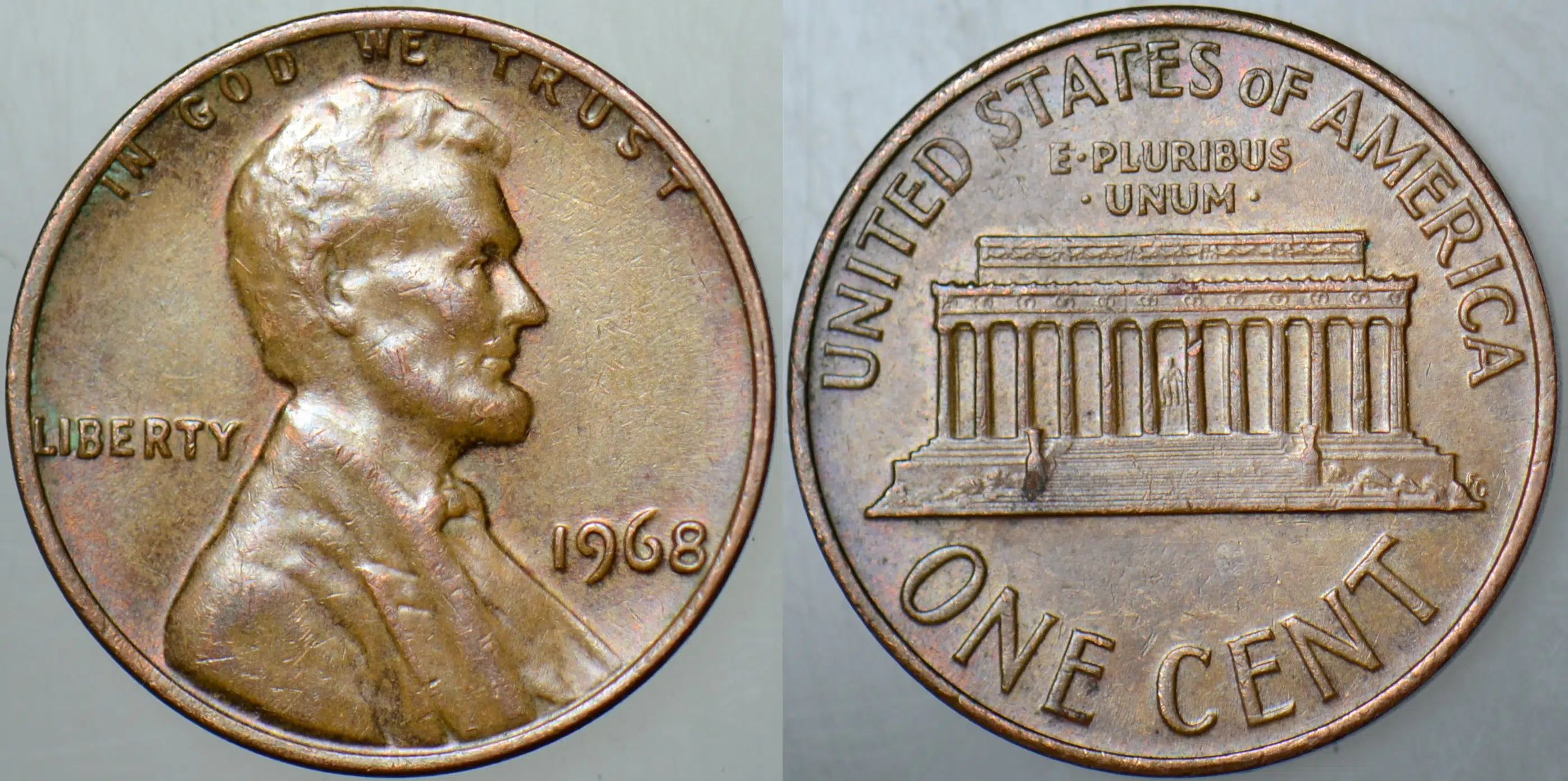 AMERİKA 1 CENT 1968 LINCOLN MEMORIAL CENT. 19 mm