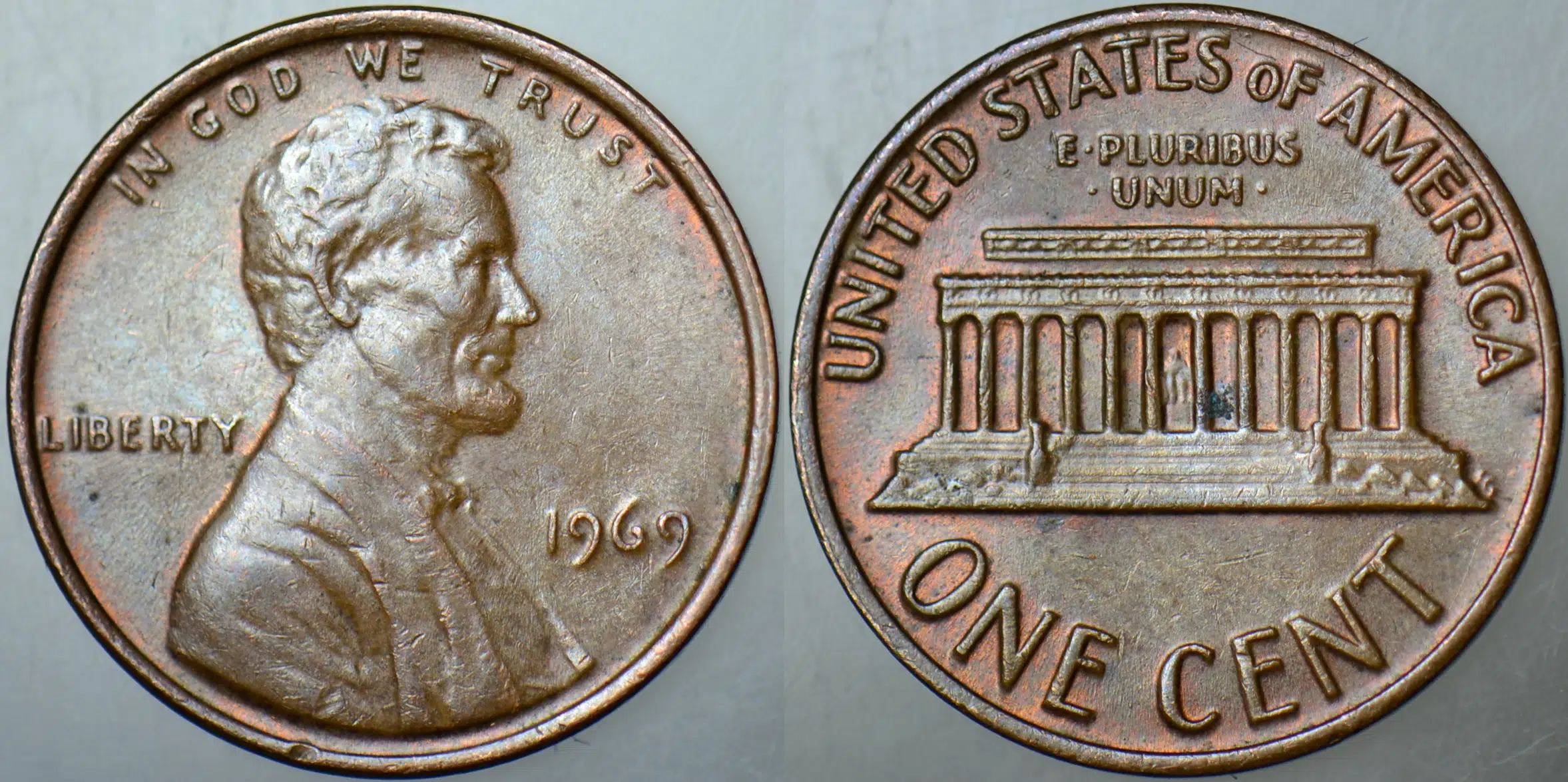 AMERİKA 1 CENT 1969 LİNCOLN MEMORİAL CENT. 19 mm