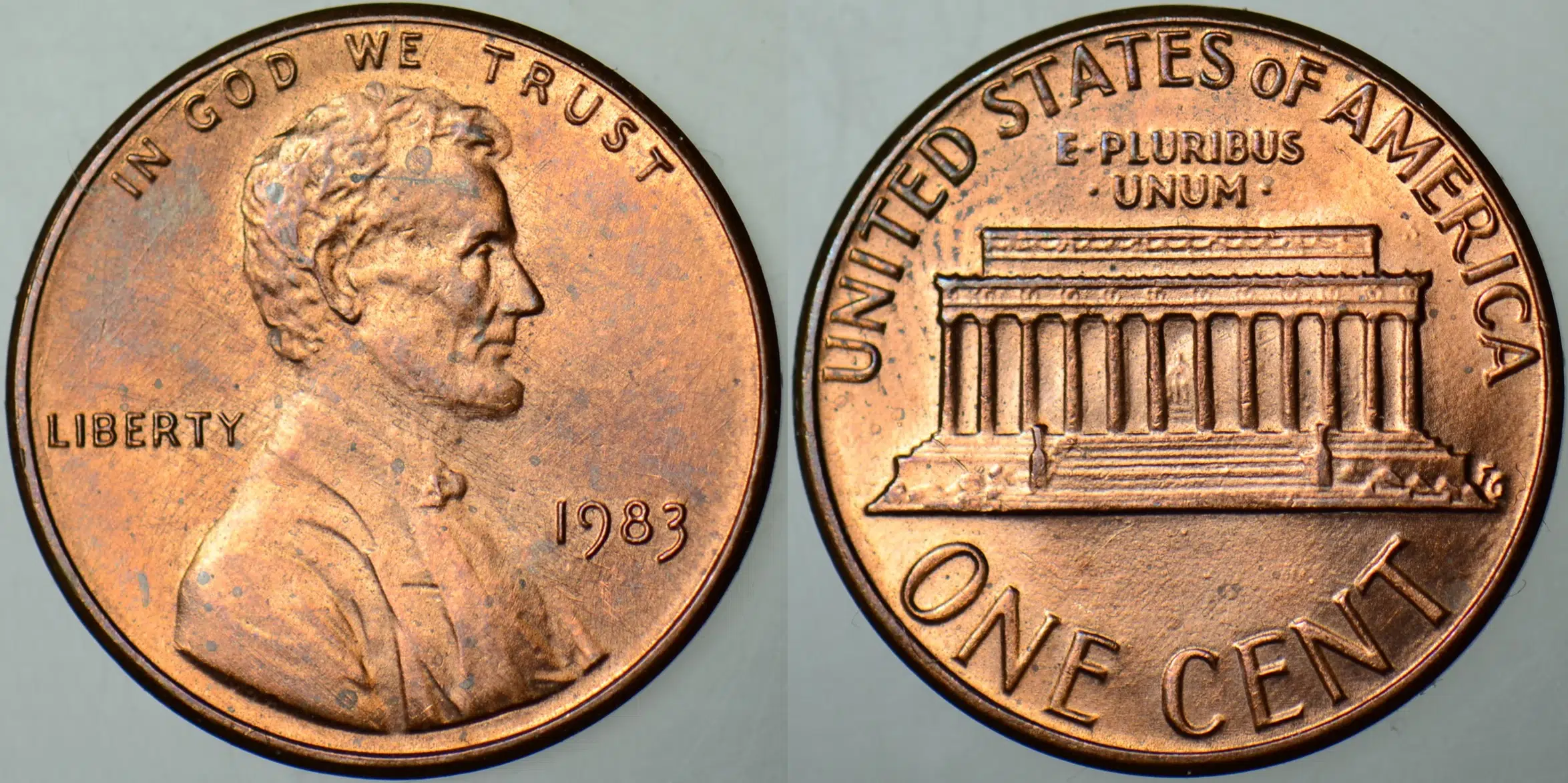 AMERİKA 1 CENT 1983 LİNCOLN MEMORİAL CENT. 19 mm ÇİL(-)