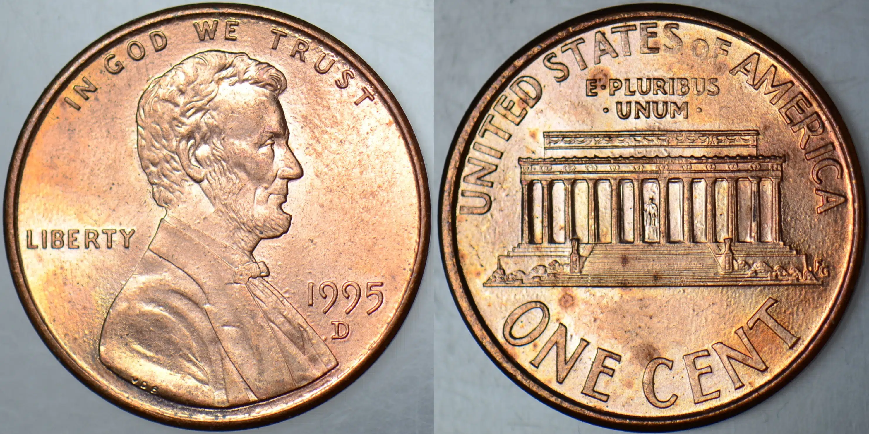 AMERİKA 1 CENT 1995 D. LINCOLN MEMORIAL CENT. 19 mm ÇİL(-)