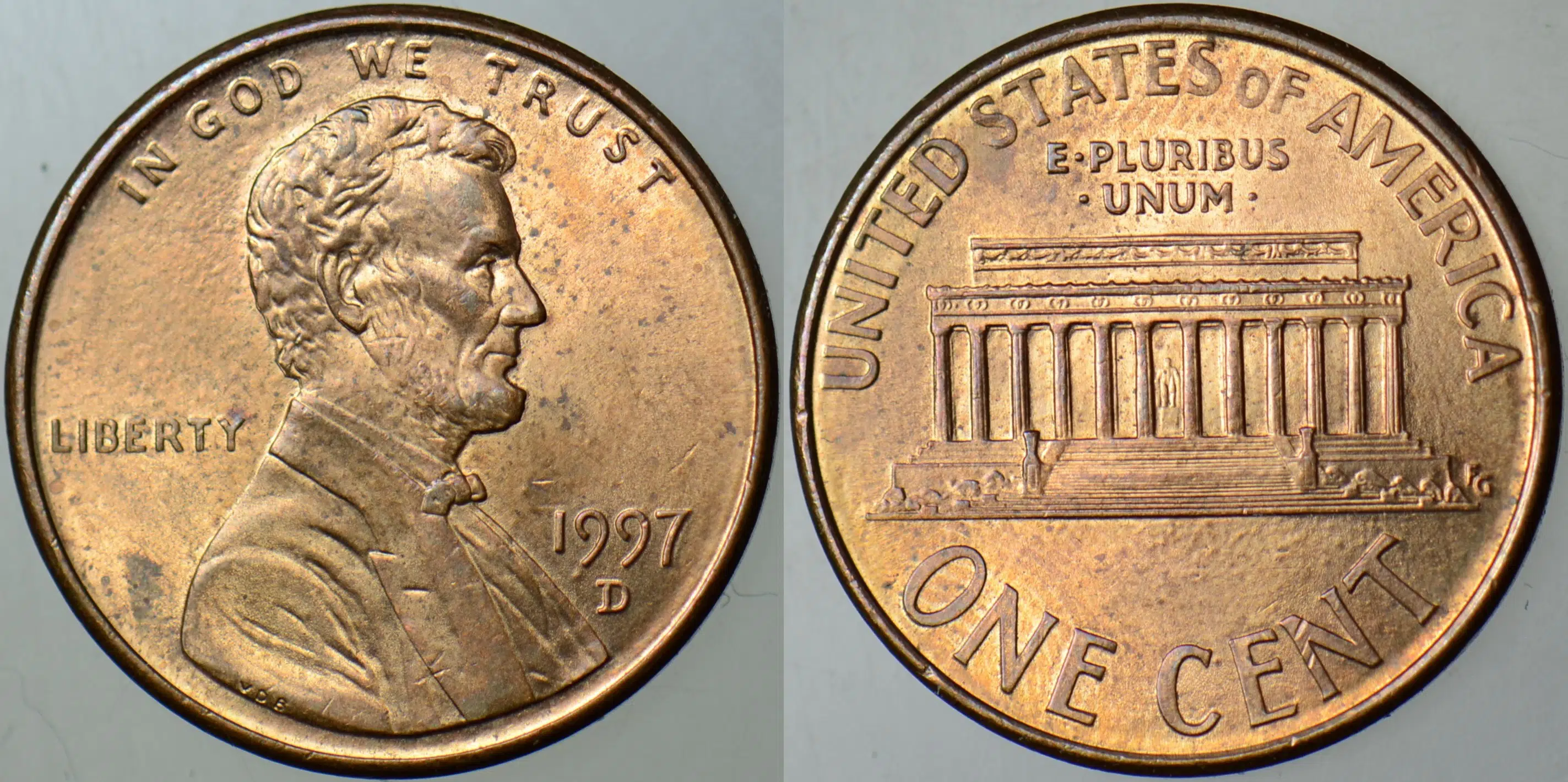AMERİKA 1 CENT 1997 LINCOLN MEMORIAL CENT. 19 mm ÇİLALTI+