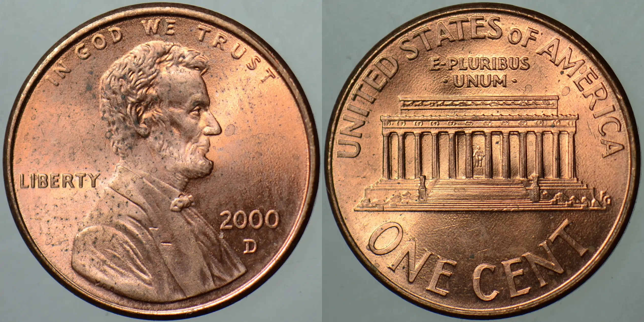 AMERİKA 1 CENT 2000 LİNCOLN MEMORİAL CENT. 19 mm ÇİL(-)