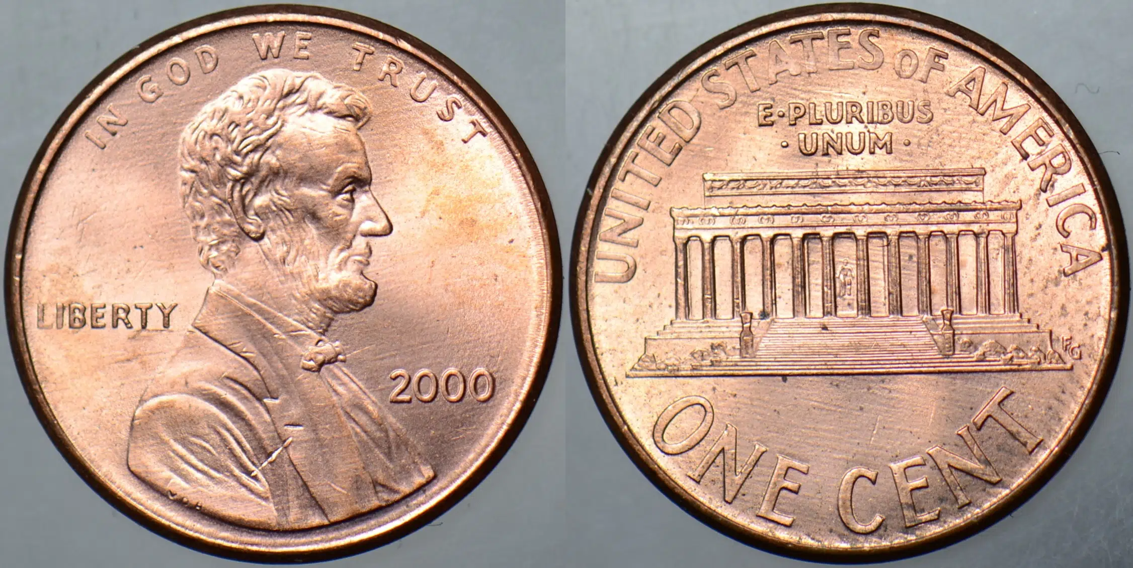 AMERİKA 1 CENT 2000 LİNCOLN MEMORİAL CENT. 19 mm ÇİL(-)