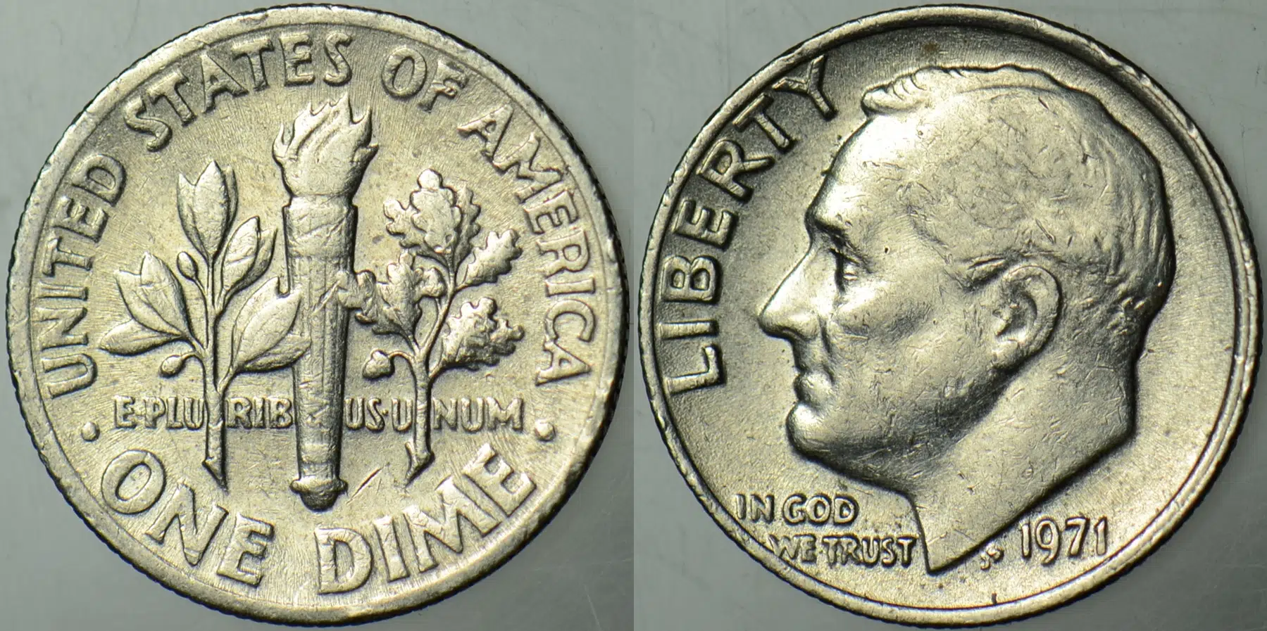 AMERİKA 1 DİME 1971 ONE DIME. ROOSEVELT PORTRELİ.