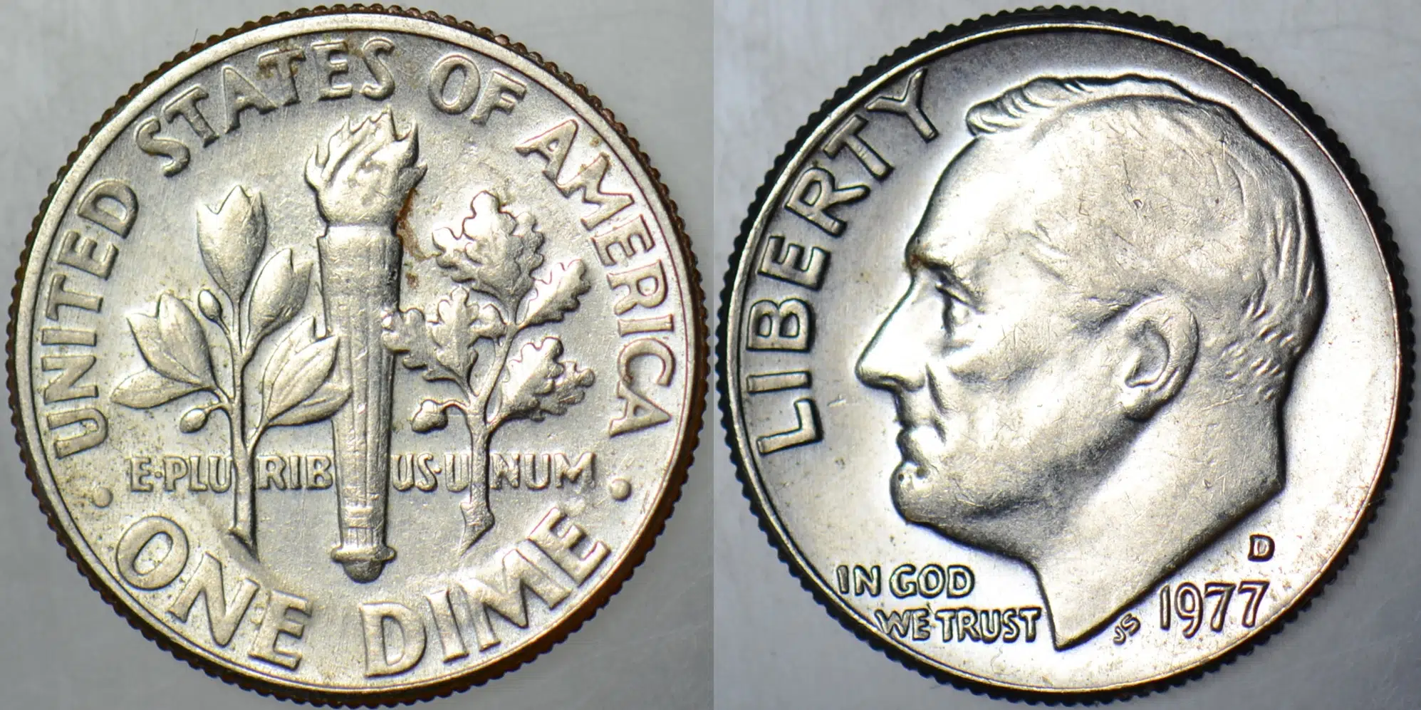 AMERİKA 1 DİME 1977 D ONE DIME. ROOSEVELT.