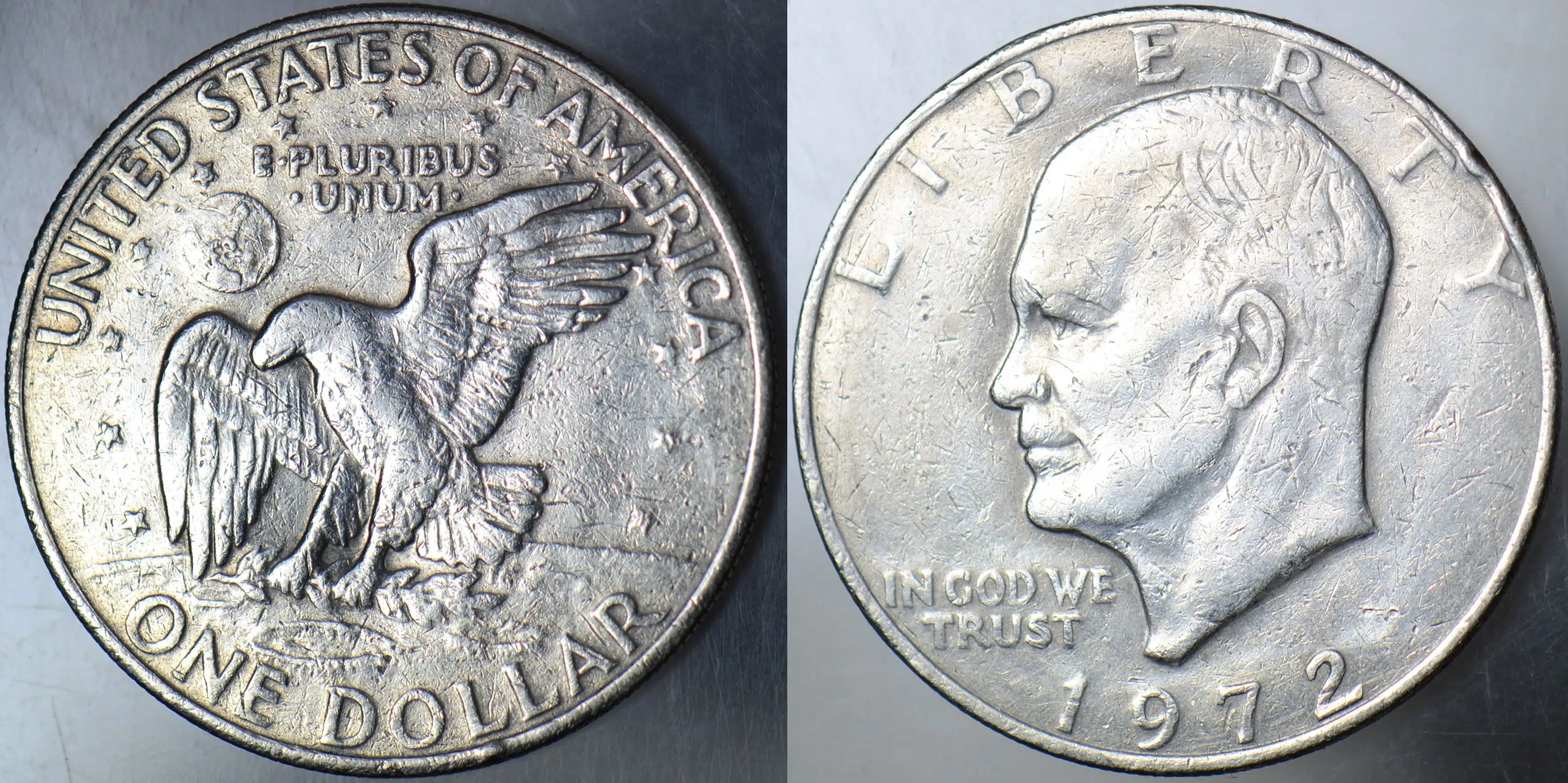 AMERİKA 1 DOLAR 1972 AYA İNİŞ APOLLO 11-EISENHOWER TEMALI. BÜYÜK BOY 38 mm.