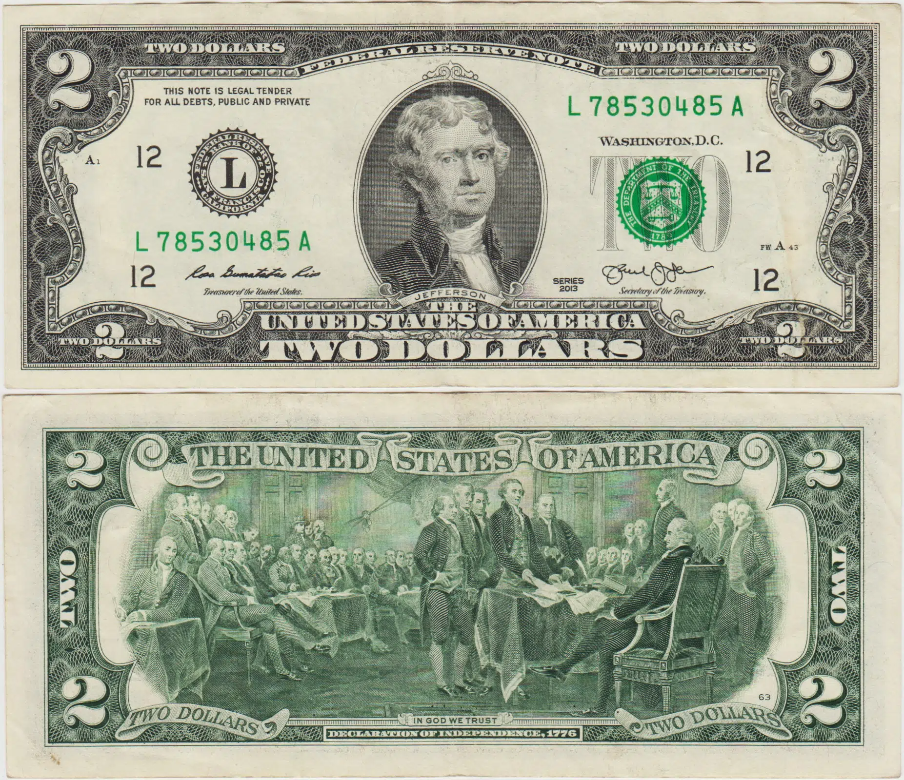 AMERİKA 1 DOLAR 2013 L. ÇOK ÇOK TEMİZ.