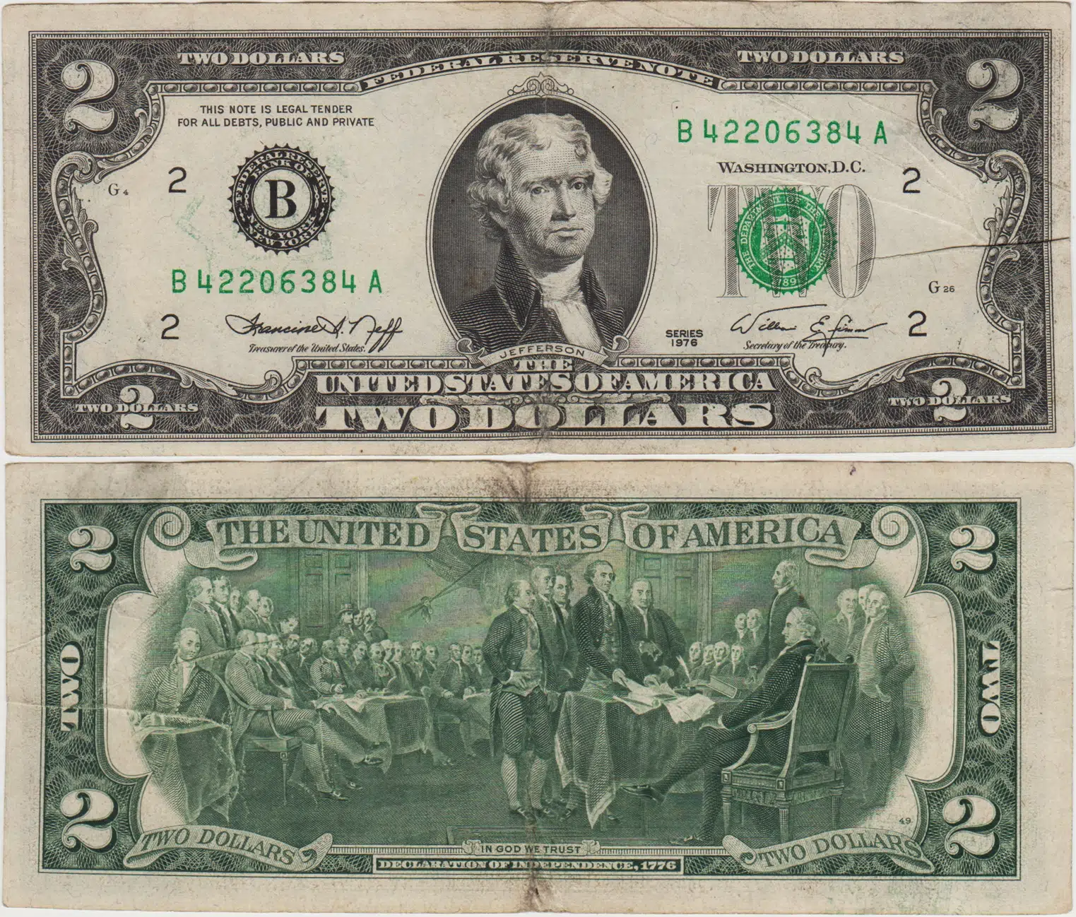 AMERİKA 2 DOLAR 1976 B ÇOK TEMİZ(-)