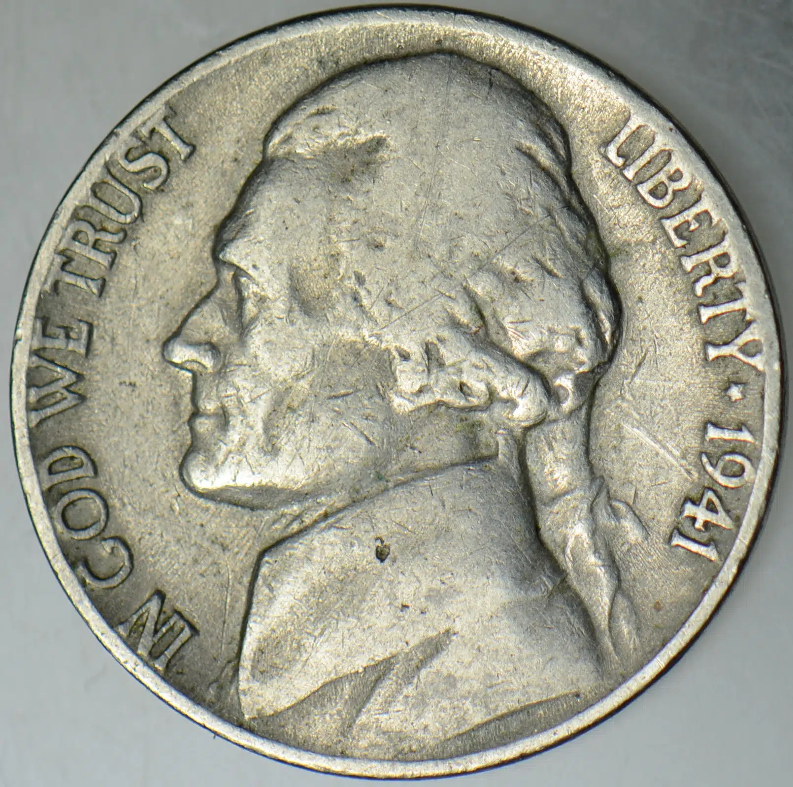 AMERİKA 5 CENT 1941 JEFFERSON NICKEL. İKİNCİ DÜNYA SAVAŞI DÖNEMİ.