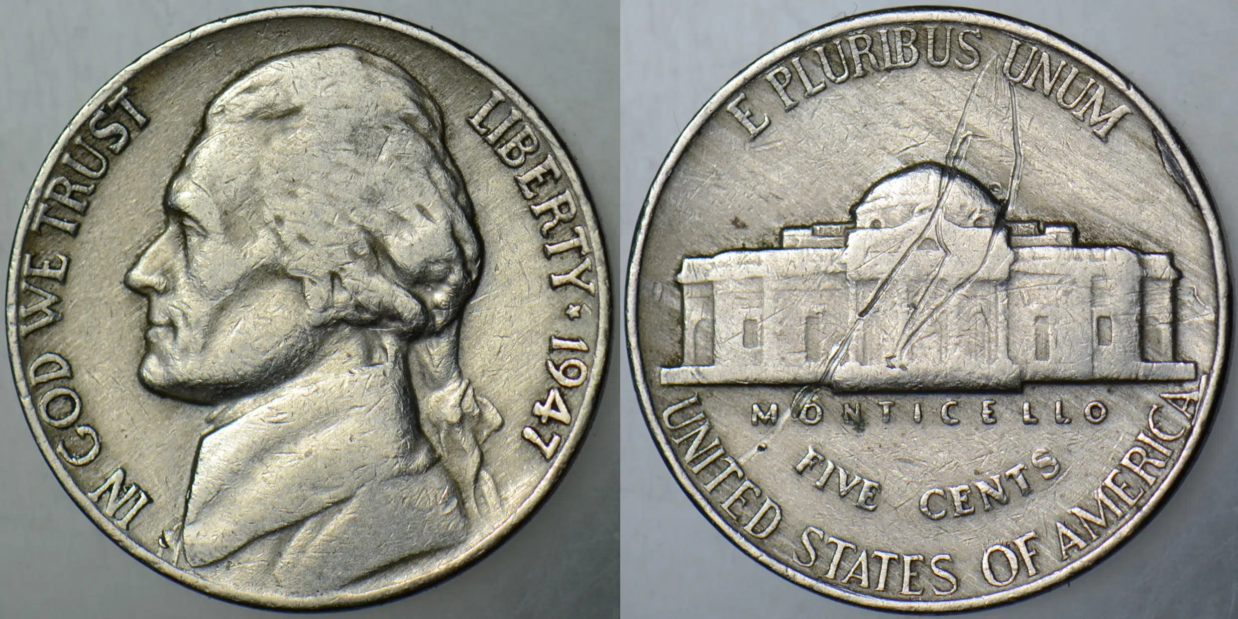 AMERİKA 5 CENT 1947 JEFFERSON NICKEL.