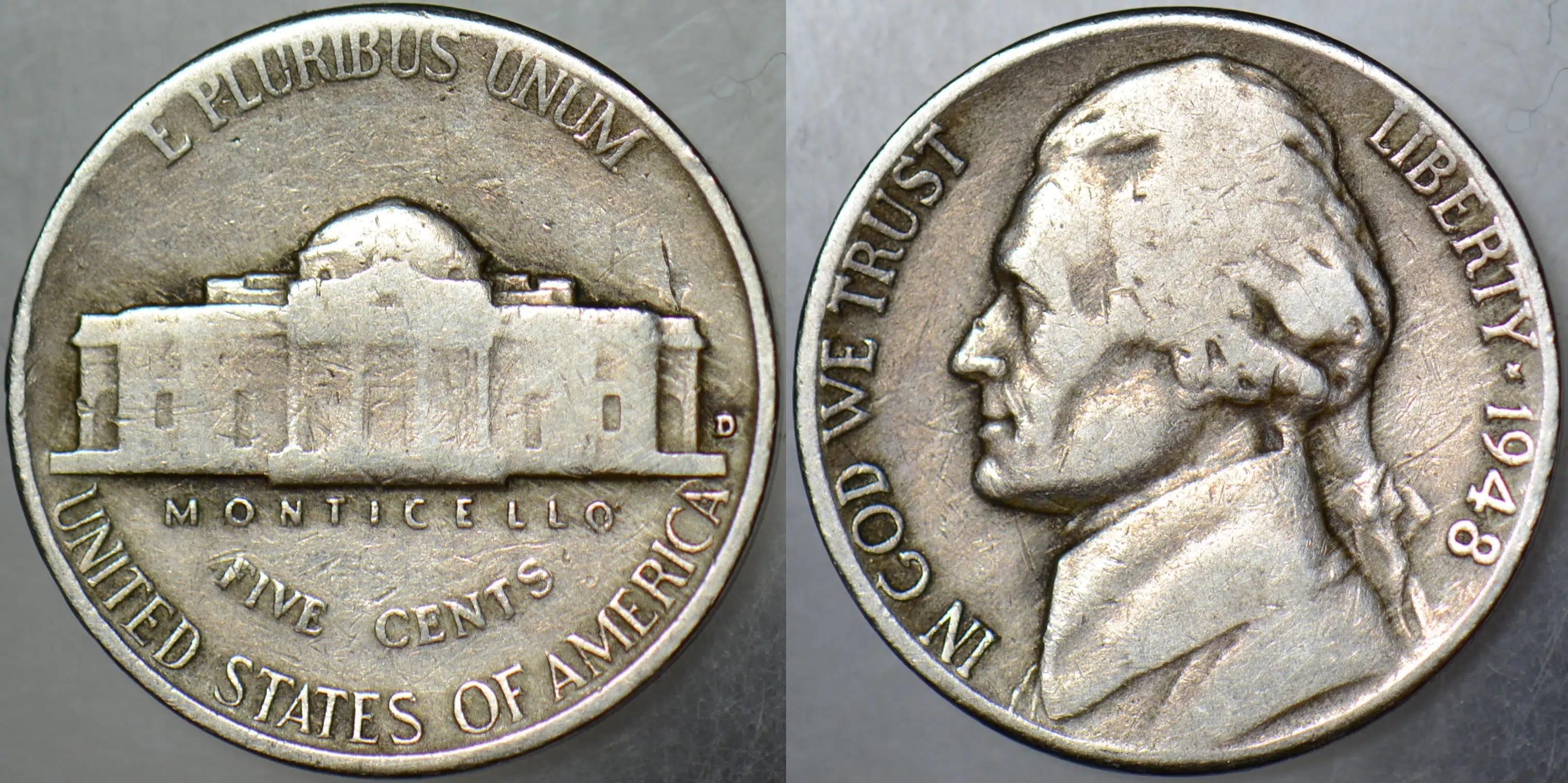 AMERİKA 5 CENT 1948 JEFFERSON NICKEL.