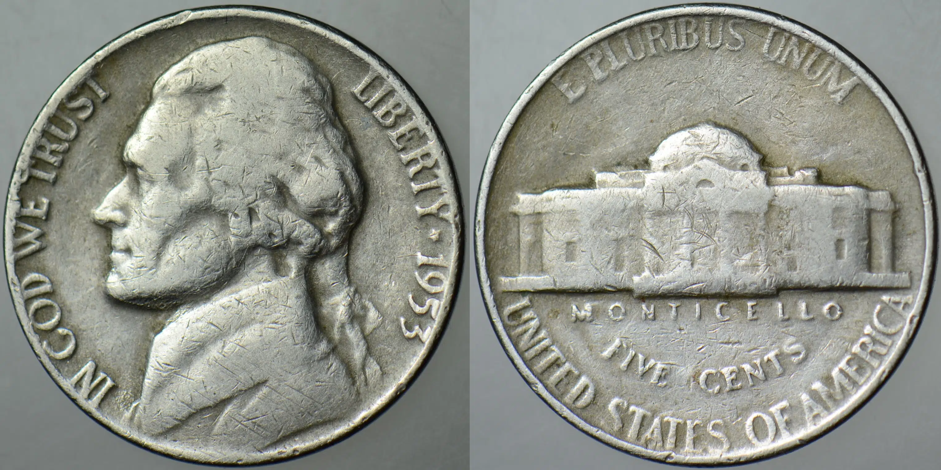 AMERİKA 5 CENT 1953 JEFFERSON NICKEL.