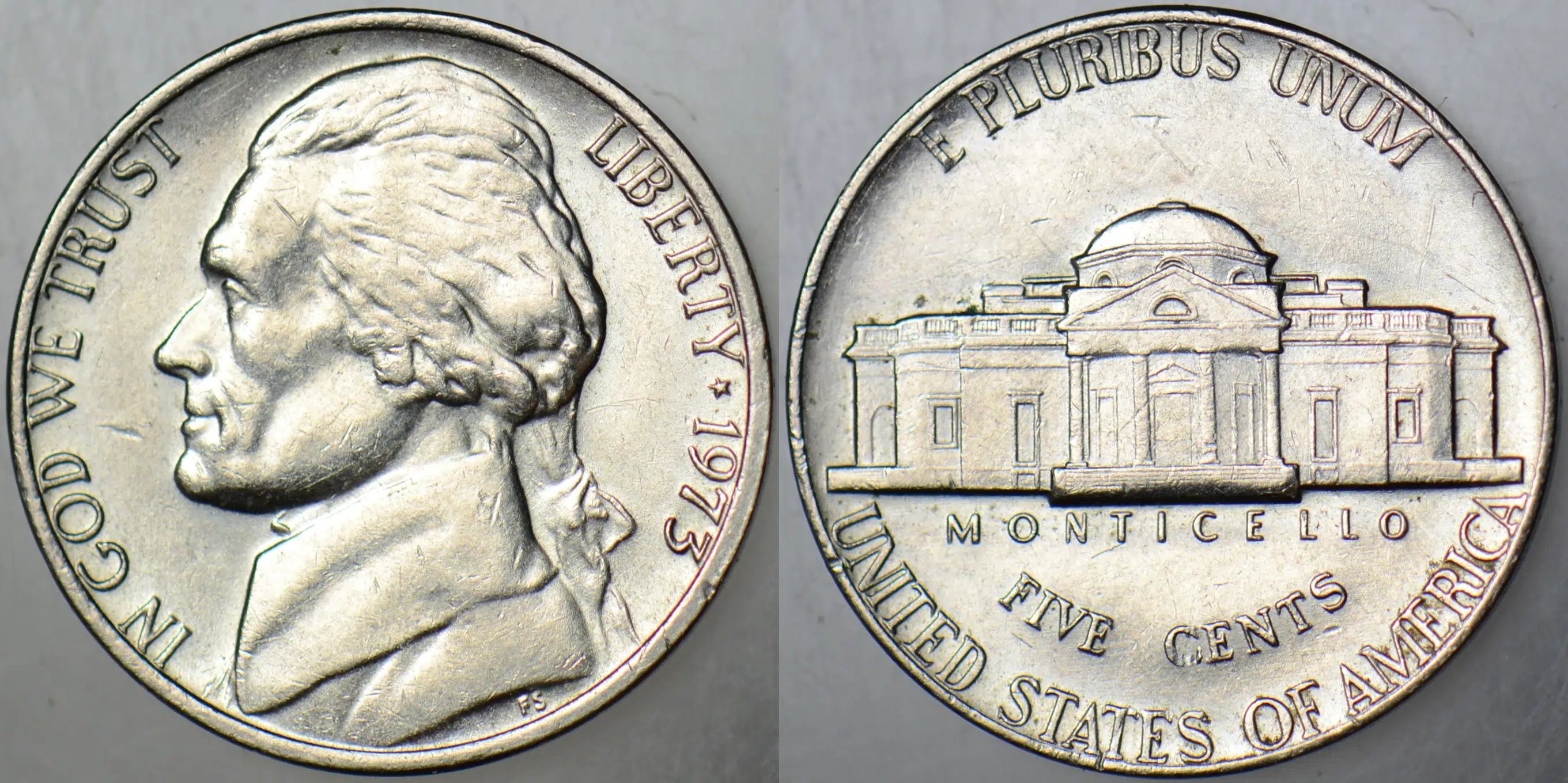 AMERİKA 5 CENT 1973 JEFFERSON NICKEL ÇİLALTI.