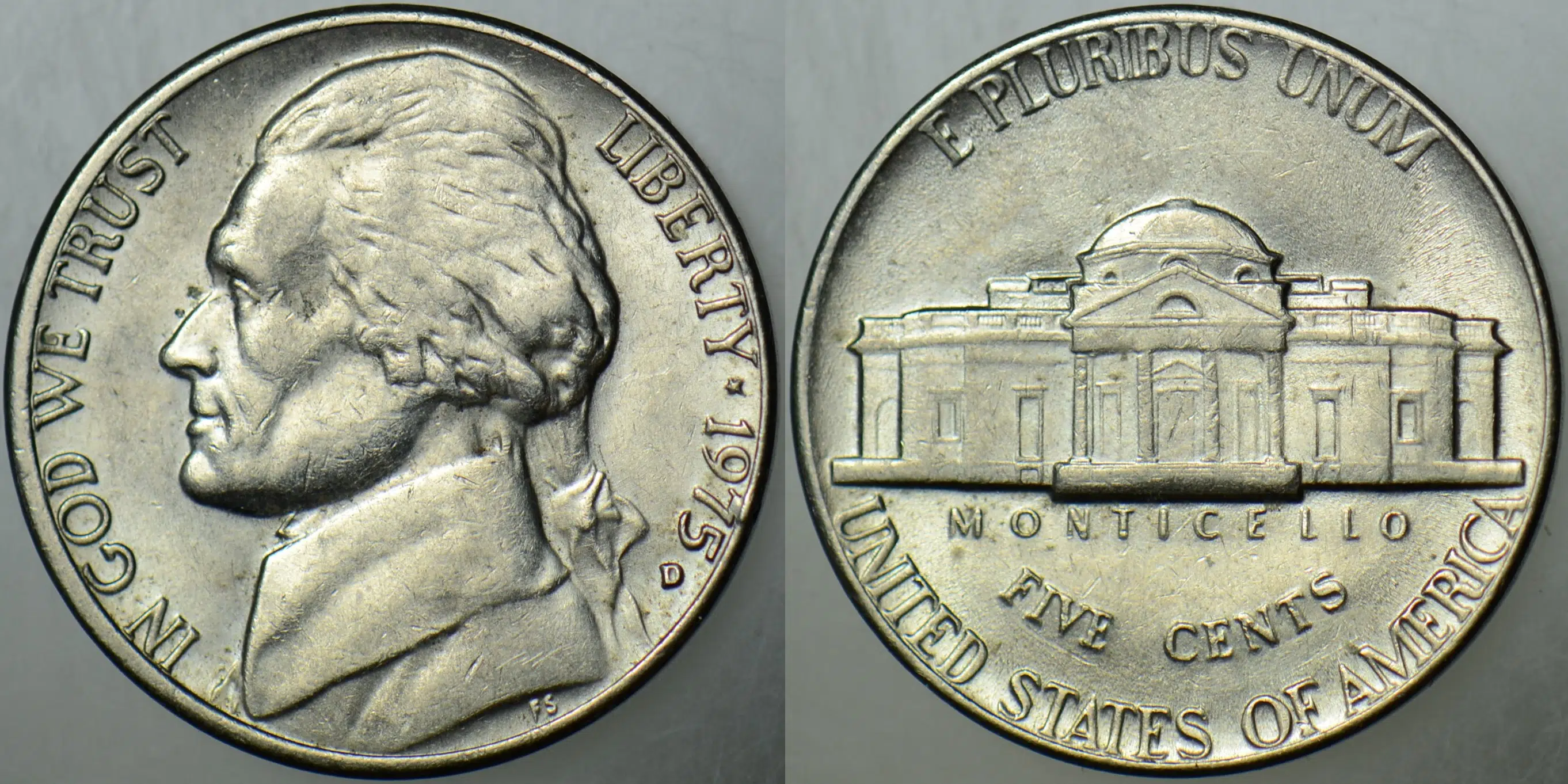 AMERİKA 5 CENT 1975 D JEFFERSON NICKEL.