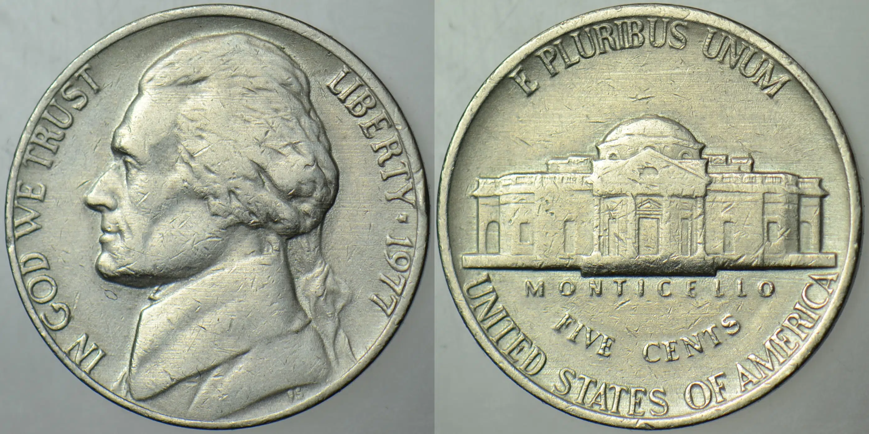 AMERİKA 5 CENT 1977 JEFFERSON NICKEL.