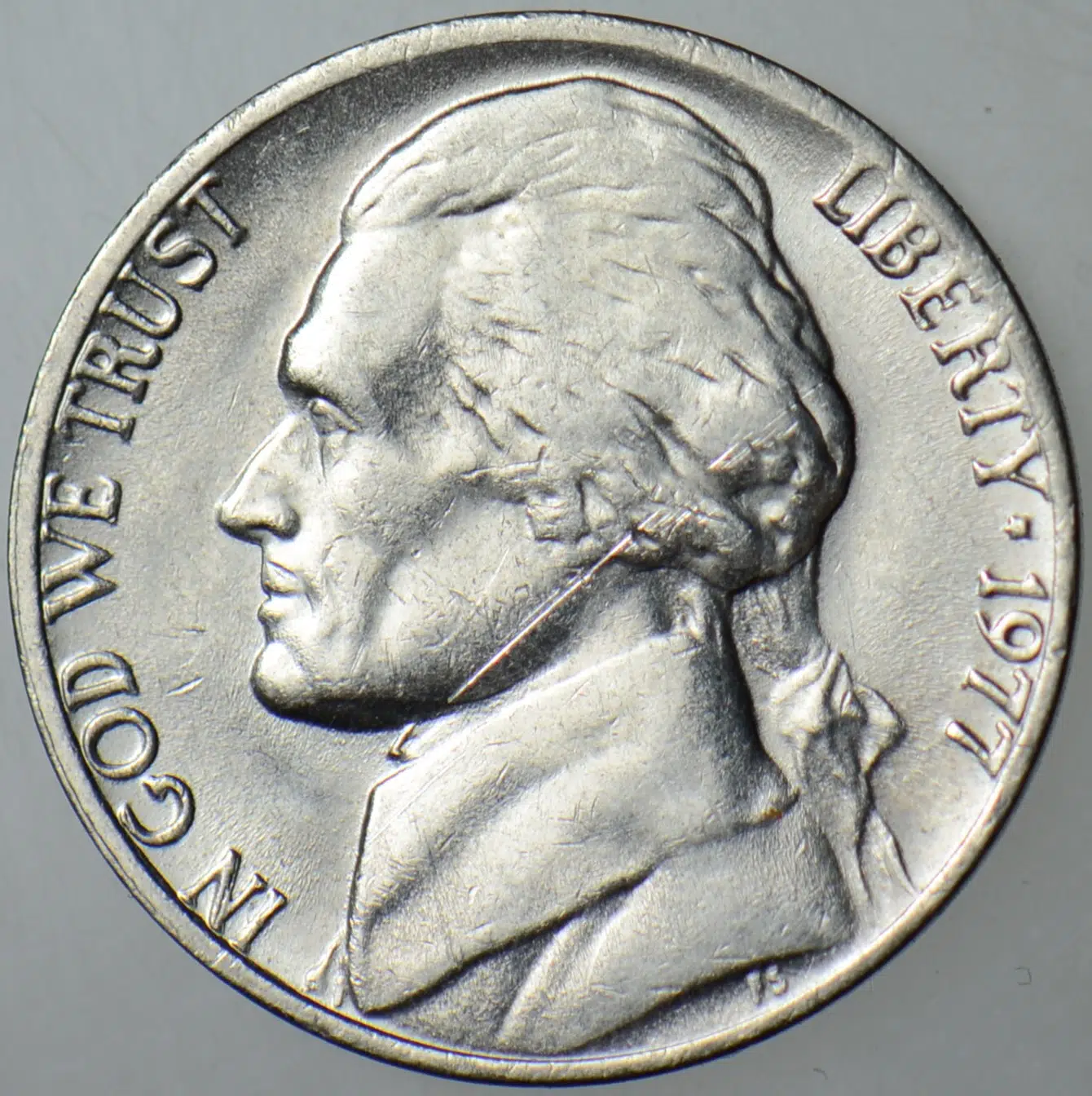 AMERİKA 5 CENT 1977 JEFFERSON NICKEL. ÇİL(-)