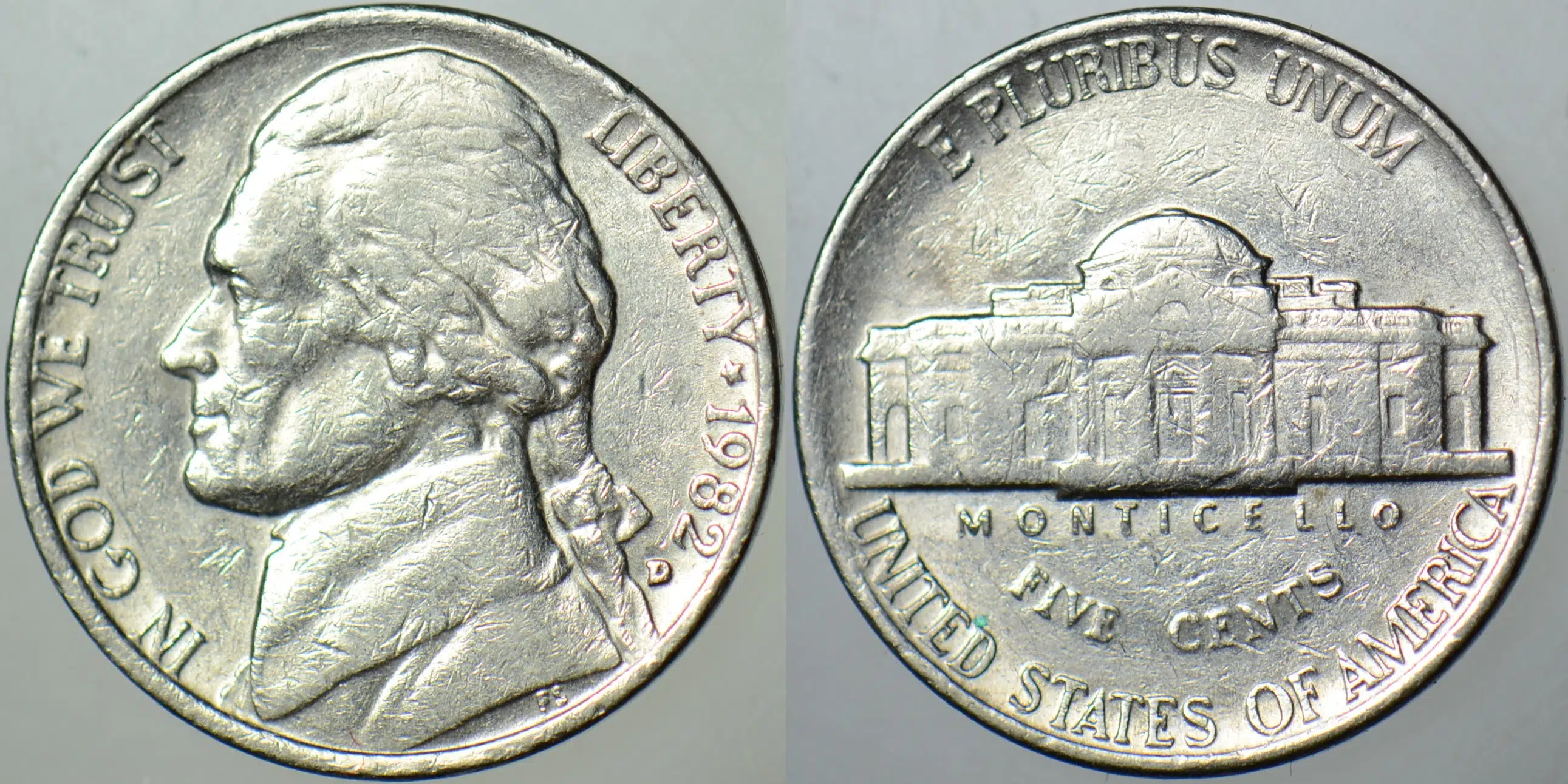 AMERİKA 5 CENT 1982 D. JEFFERSON NICKEL.