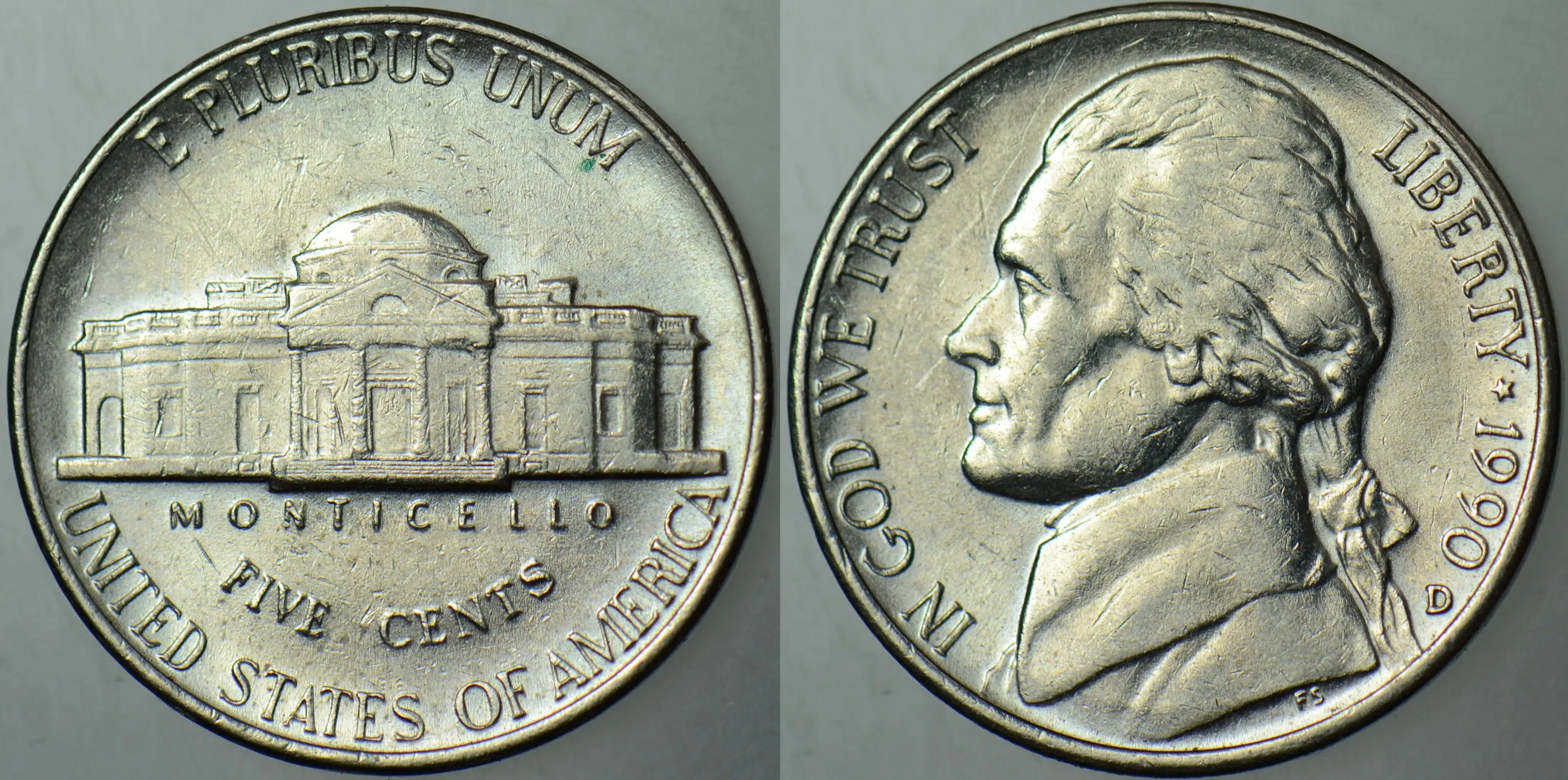 AMERİKA 5 CENT 1990 D. JEFFERSON NICKEL.