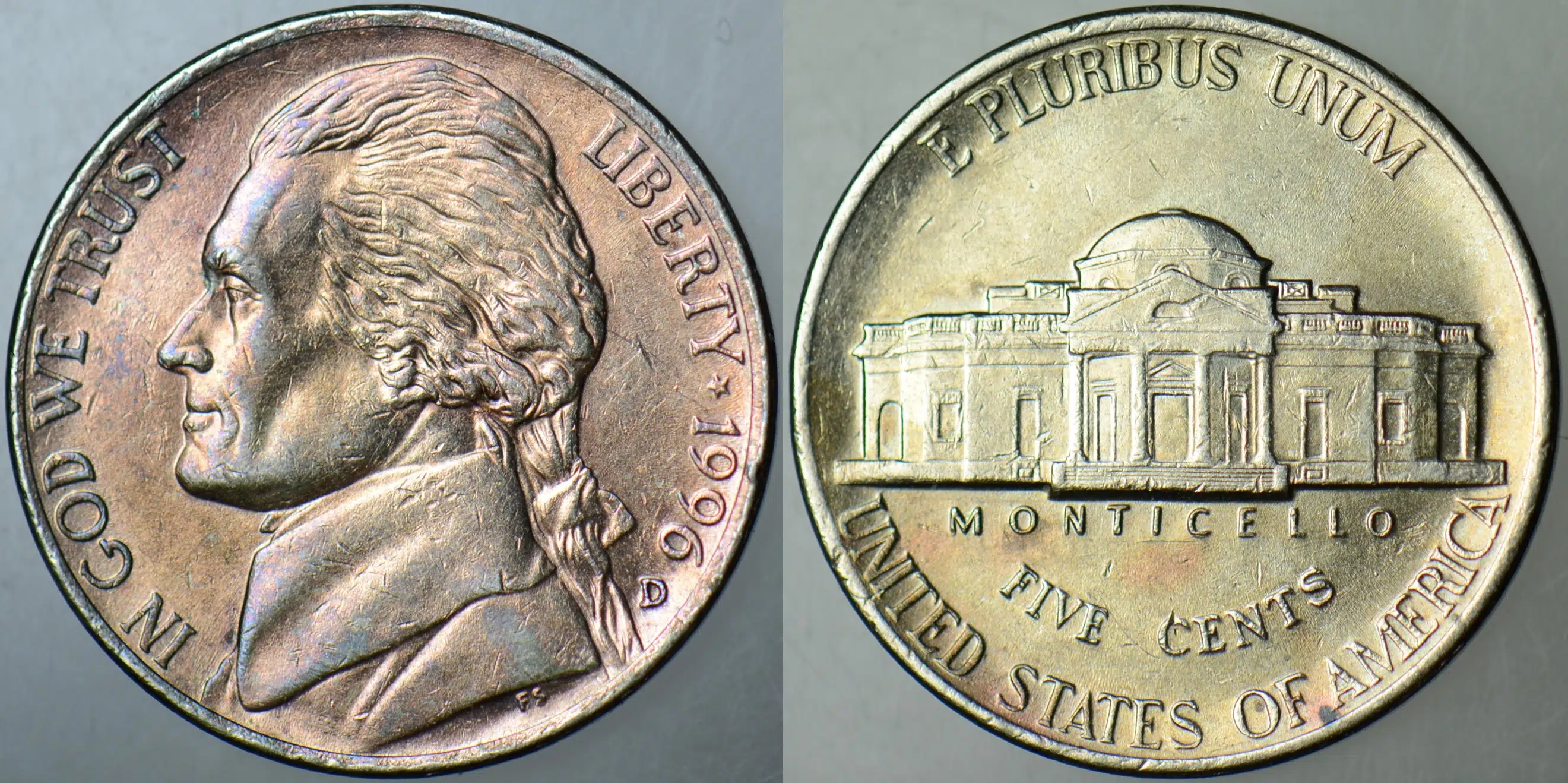 AMERİKA 5 CENT 1996 D. JEFFERSON NICKEL.