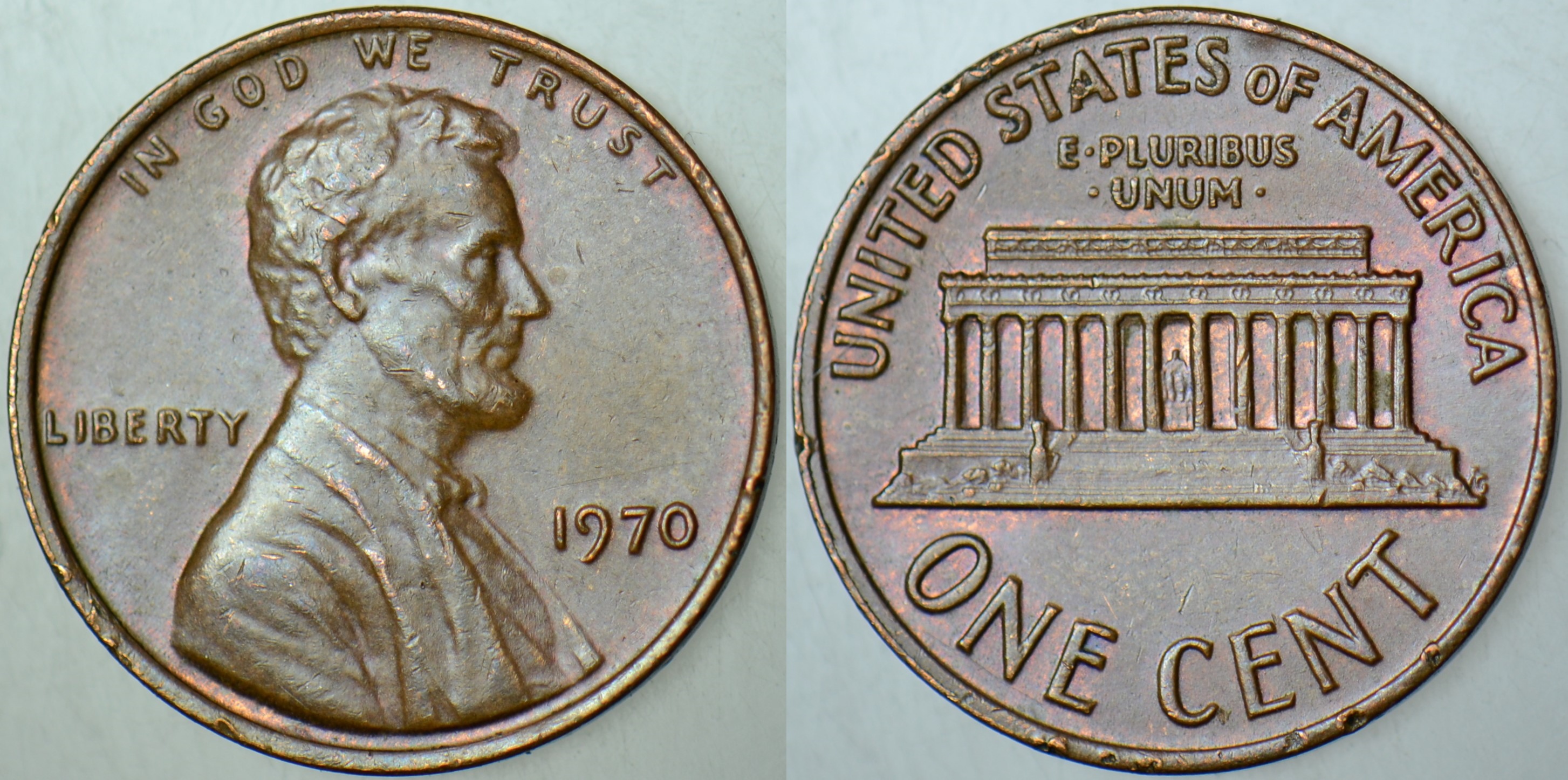 AMERİKA BİRLEŞİK DEVLETLERİ 1 CENT 1970 LİNCOLN MEMORİAL CENT. 19 mm