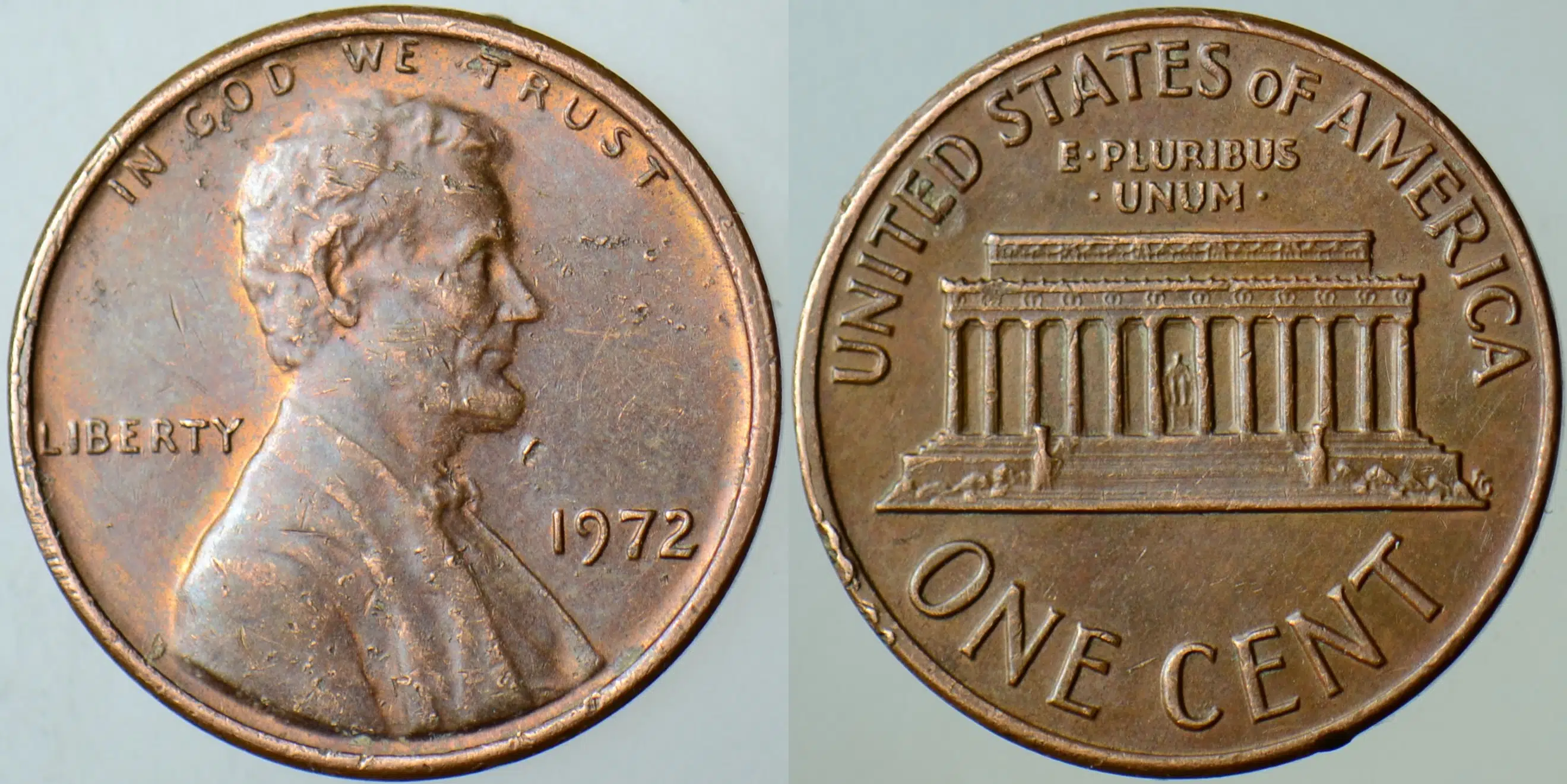 AMERİKA BİRLEŞİK DEVLETLERİ 1 CENT 1972 LINCOLN MEMORIAL CENT. 19 mm