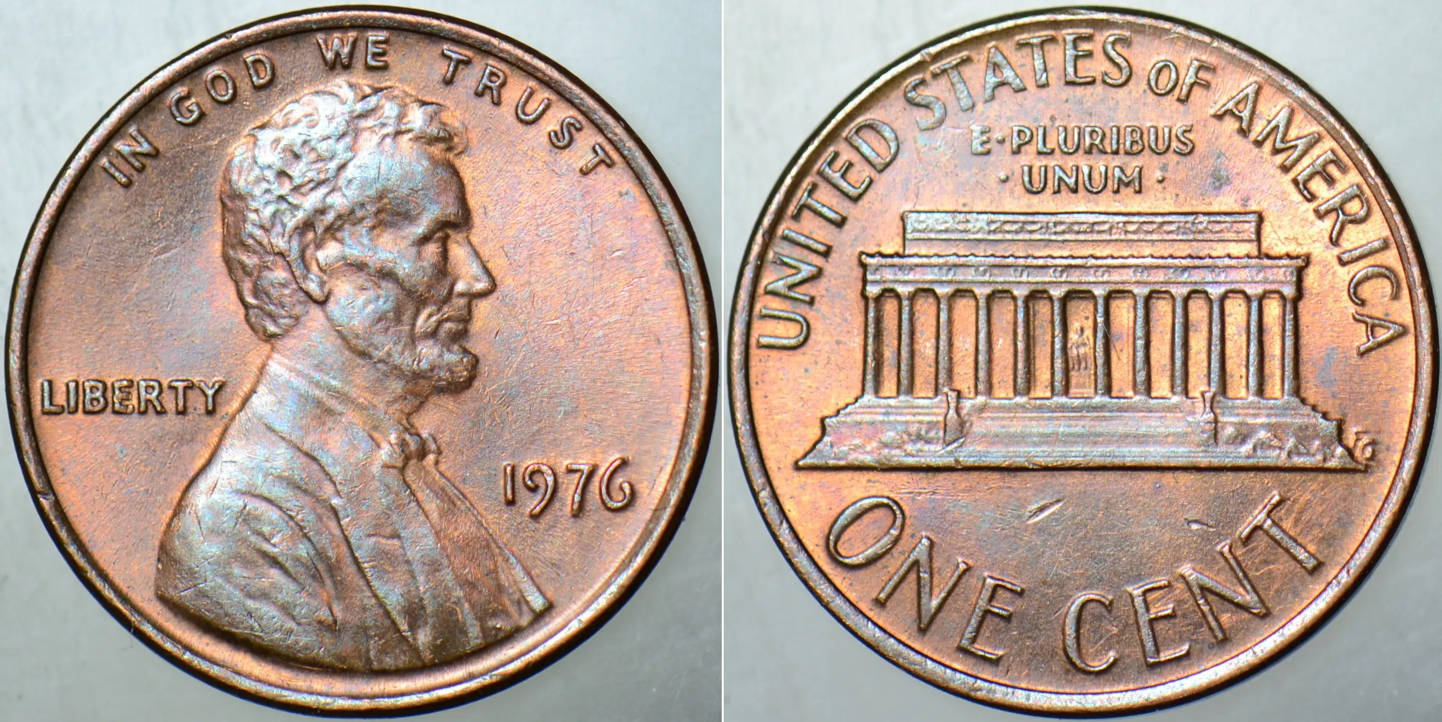 AMERİKA BİRLEŞİK DEVLETLERİ 1 CENT 1976 LINCOLN MEMORIAL CENT. 19 mm ÇİLALTI
