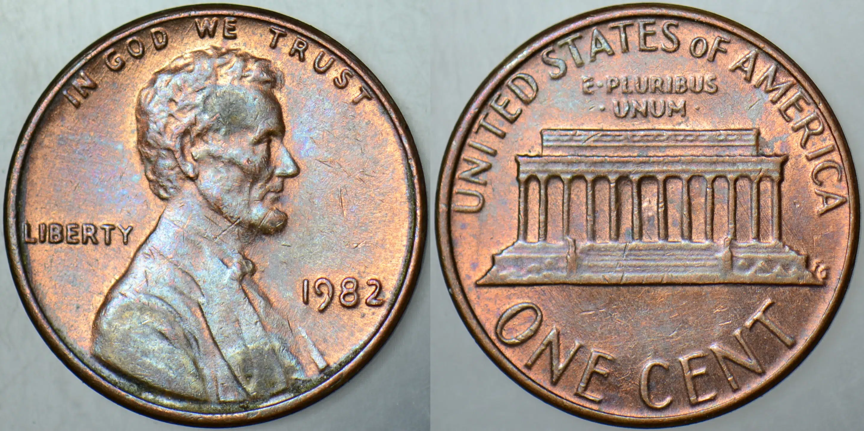 AMERİKA BİRLEŞİK DEVLETLERİ 1 CENT 1981. LINCOLN MEMORIAL CENT. 19 mm ÇİLALTI.