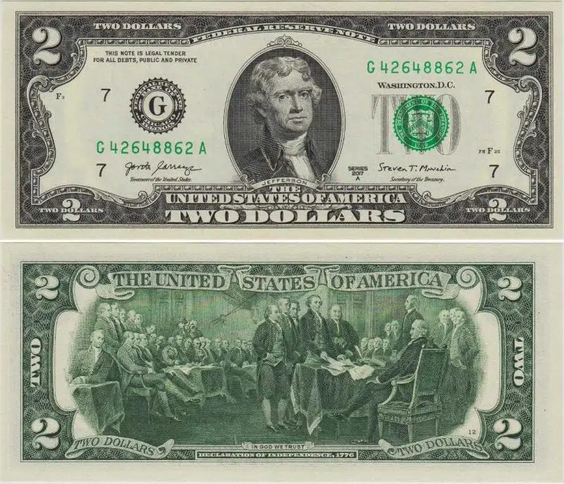 AMERİKA BİRLEŞİK DEVLETLERİ 2 DOLAR 2017 A CHICAGO. G 426488.. SERİLİ DESTEDEN GÖNDERİLECEKTİR. ÇİL KONDİSYON.