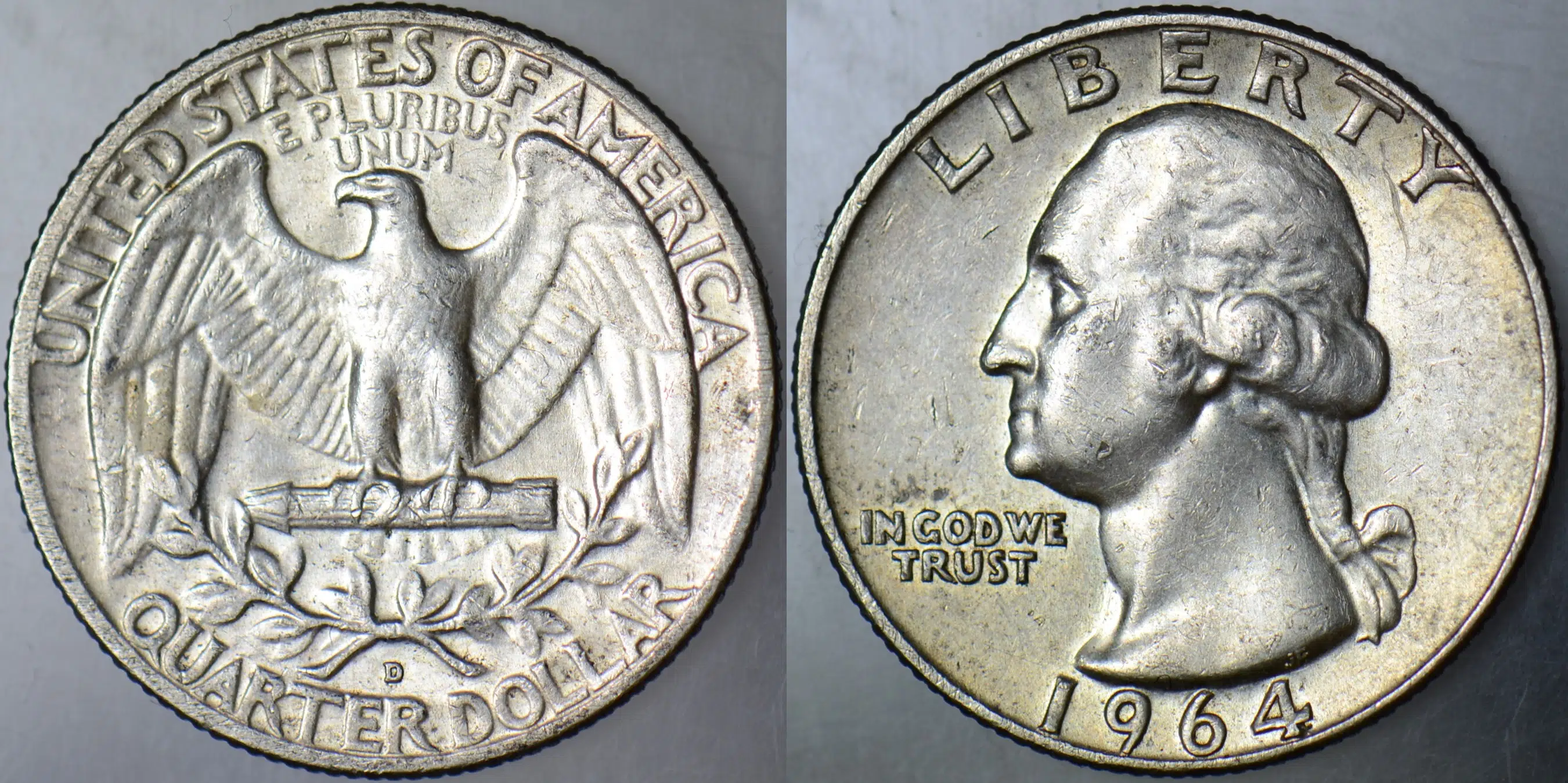 AMERİKA ÇEYREK DOLAR 1964 GÜMÜŞ 6,25 gr. ÇİLALTI.