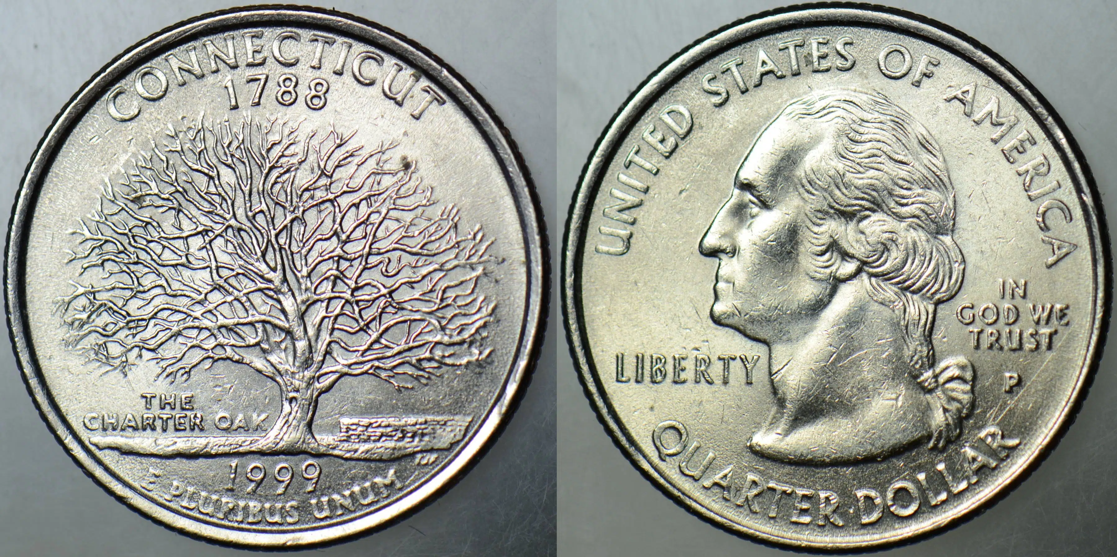 AMERİKA ÇEYREK DOLAR 1999 P EYALETLER SERİSİ-CONNECTICUT. ÇİLALTI.