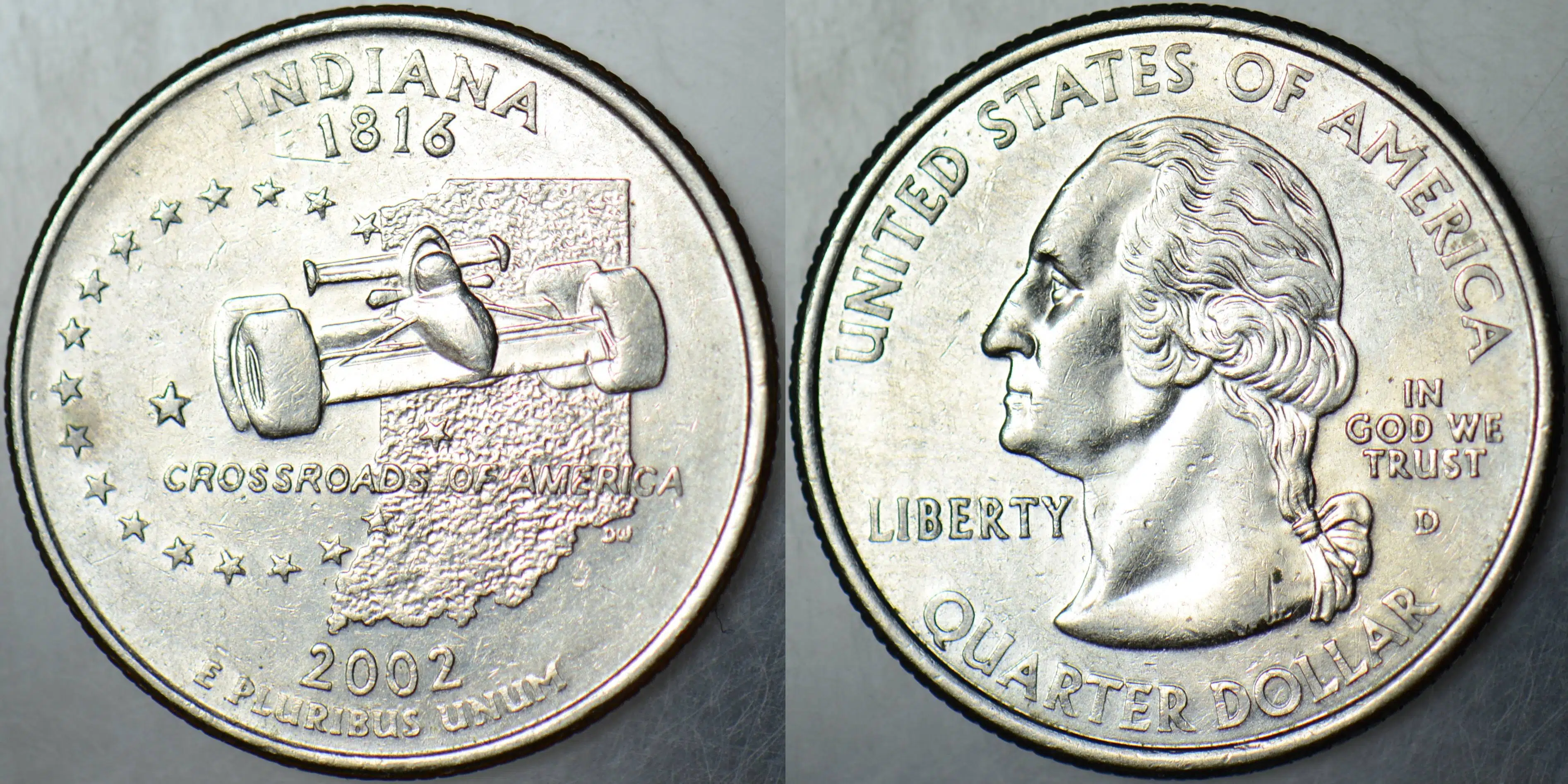 AMERİKA ÇEYREK DOLAR 2002 D EYALETLER SERİSİ-INDIANA.