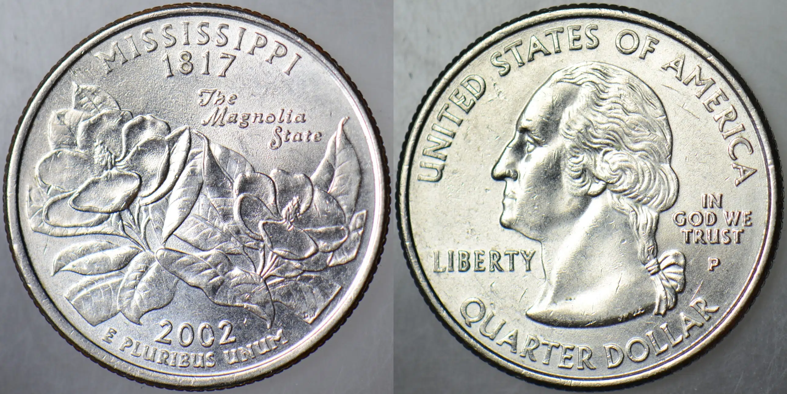 AMERİKA ÇEYREK DOLAR 2002 P EYALETLER SERİSİ-MISSISSIPPI. ÇİLALTI.