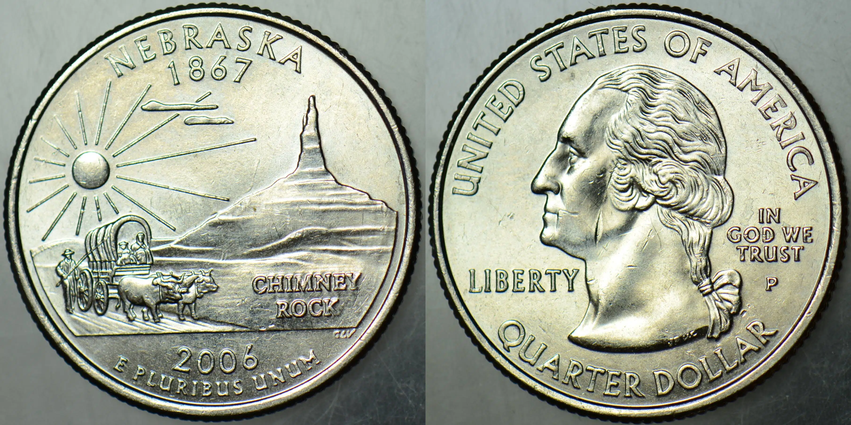 AMERİKA ÇEYREK DOLAR 2006 P EYALETLER SERİSİ-NEBRASKA. ÇİLALTI.