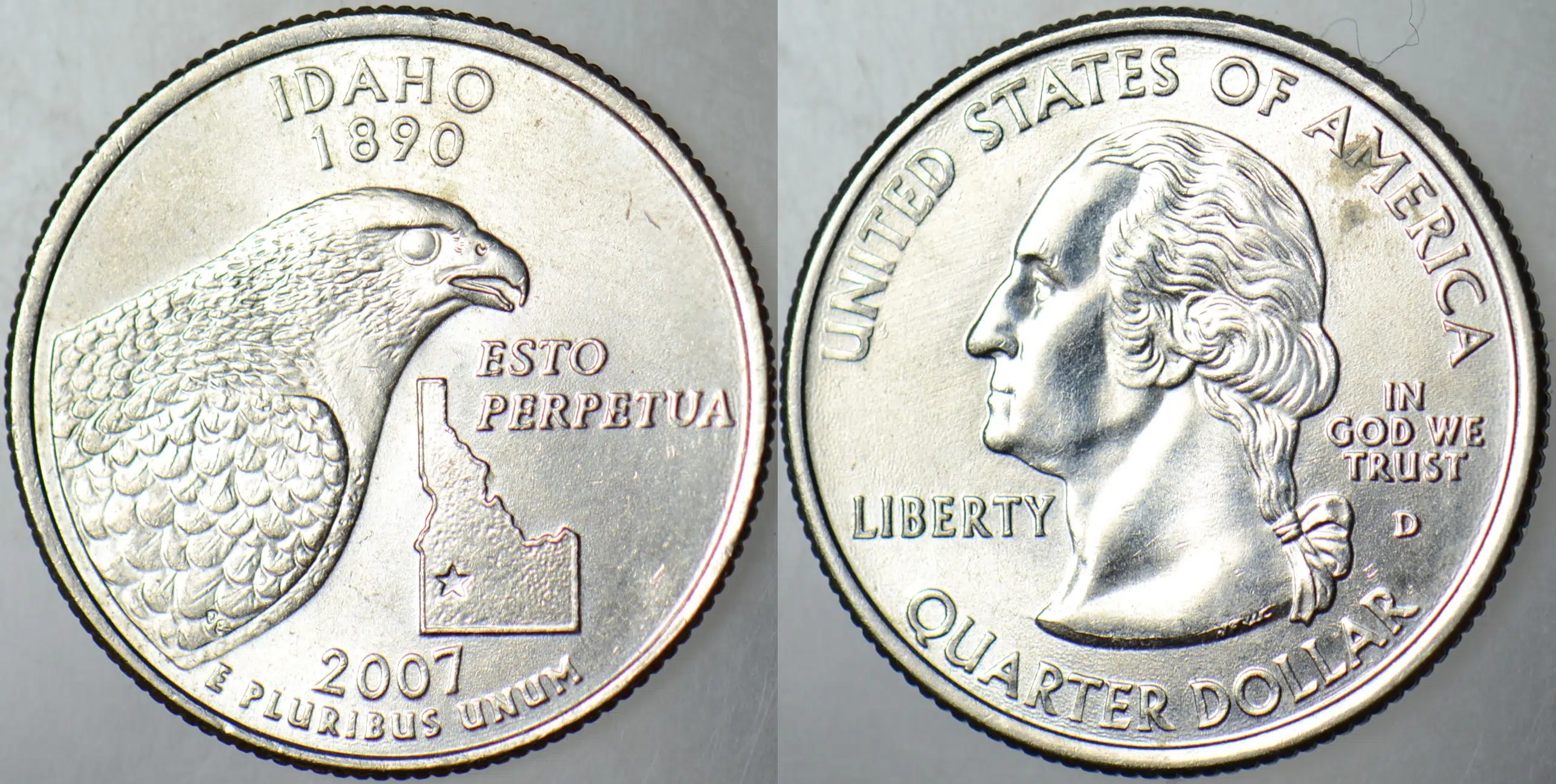 AMERİKA ÇEYREK DOLAR 2007 D EYALETLER SERİSİ-IDAHO. ÇİLALTI.