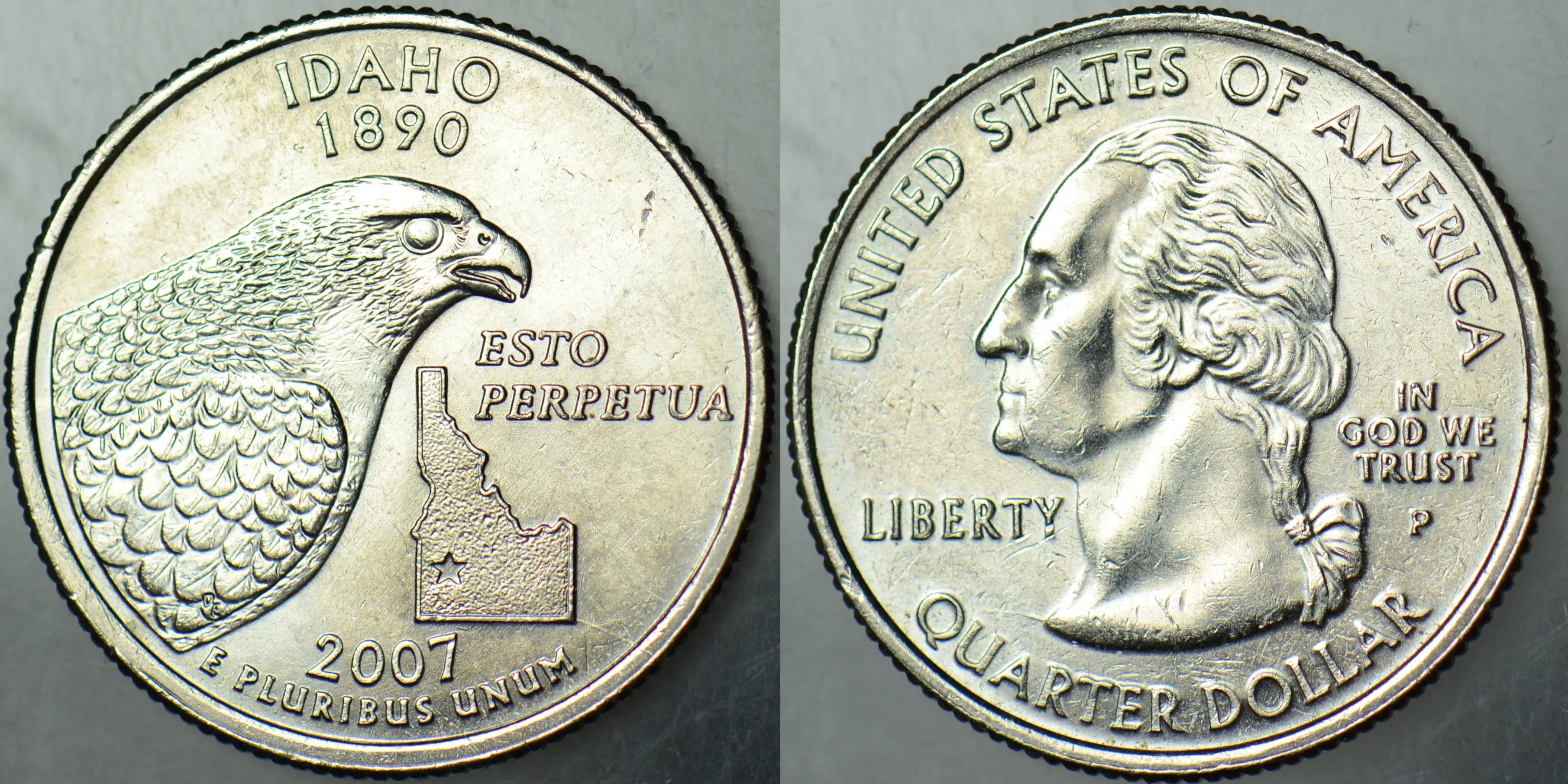 AMERİKA ÇEYREK DOLAR 2007 P EYALETLER SERİSİ-IDAHO. ÇİLALTI.