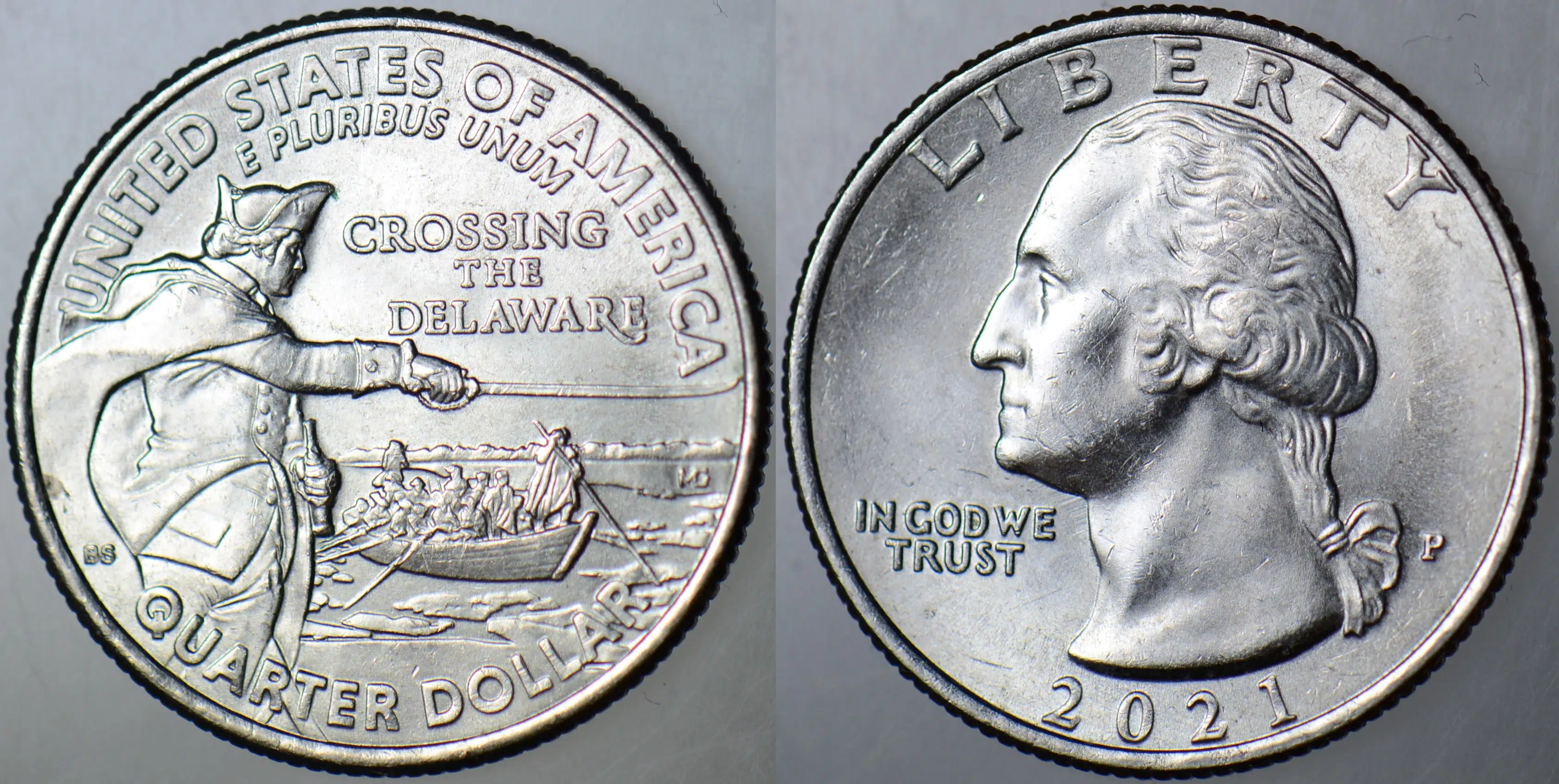 AMERİKA ÇEYREK DOLAR 2021 D HATIRA. BAĞIMSIZLIK SAVAŞI-DELAWARE'İ GEÇİŞ. ÇİLALTI+