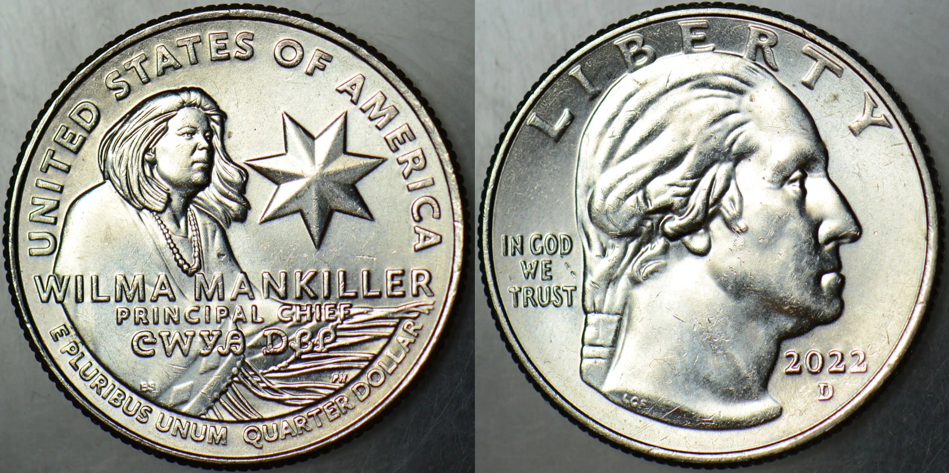AMERİKA ÇEYREK DOLAR 2022 D AMERİKALI KADINLAR SERİSİ-WILMA MANKILLER. ÇİLALTI.