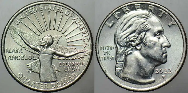 AMERİKA ÇEYREK DOLAR 2022 P AMERİKALI KADINLAR SERİSİ-MAYA ANGELOU. ÇİLALTI.