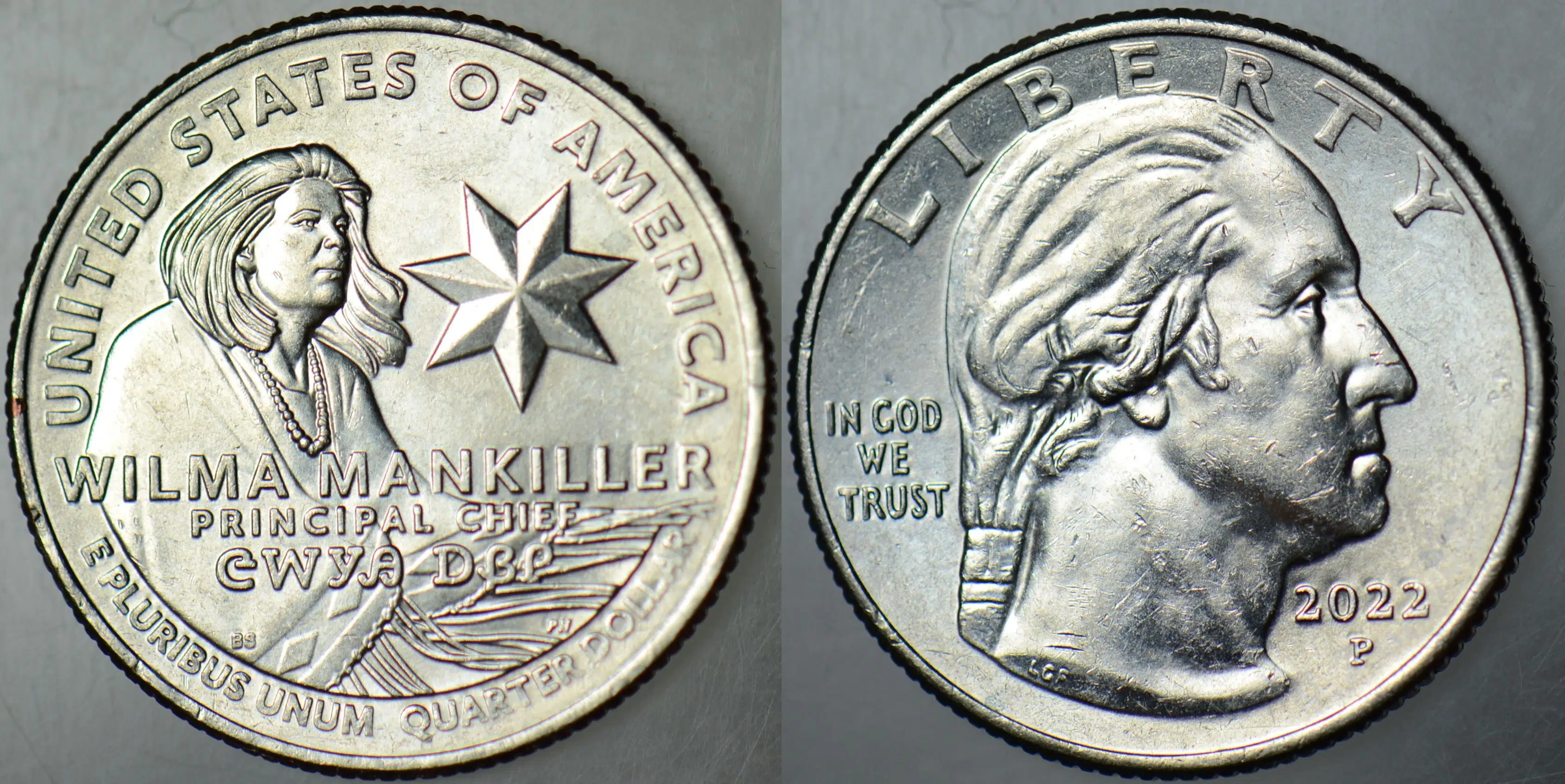 AMERİKA ÇEYREK DOLAR 2022 P AMERİKALI KADINLAR SERİSİ-WILMA MANKILLER. ÇİLALTI.