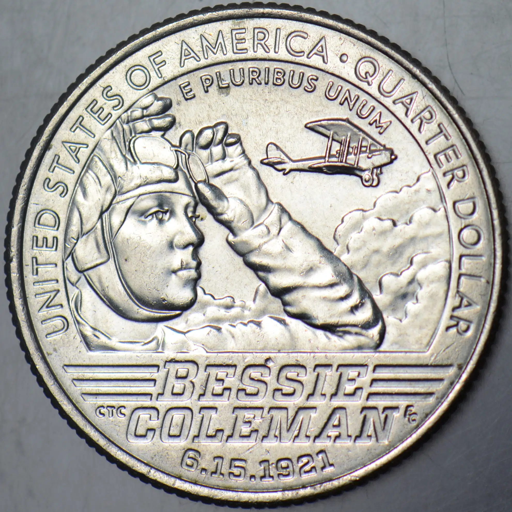 AMERİKA ÇEYREK DOLAR 2023 D AMERİKALI KADINLAR-BESSIE COLEMAN-HAVACILIK. ÇİLALTI.