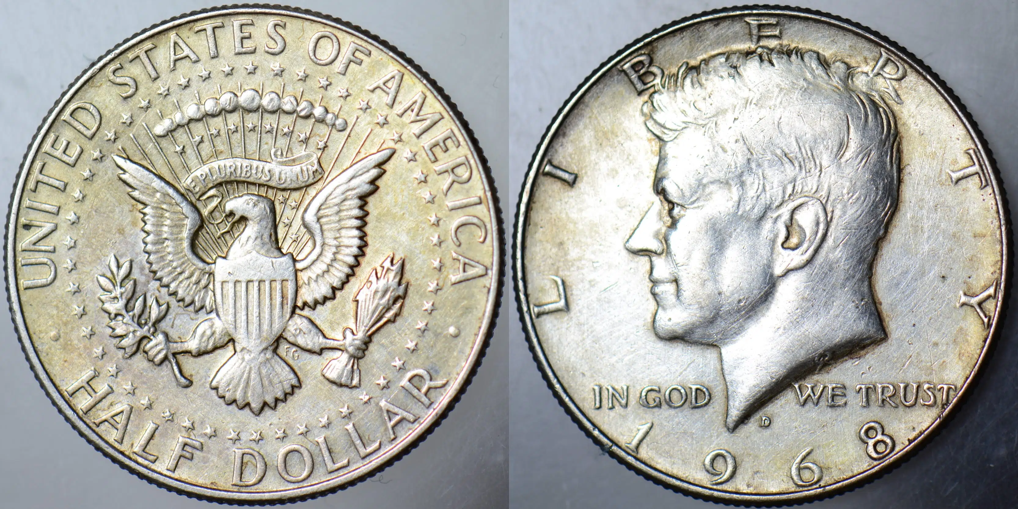 AMERİKA YARIM DOLAR 1968 KENNEDY. GÜMÜŞ 11,3 gr.