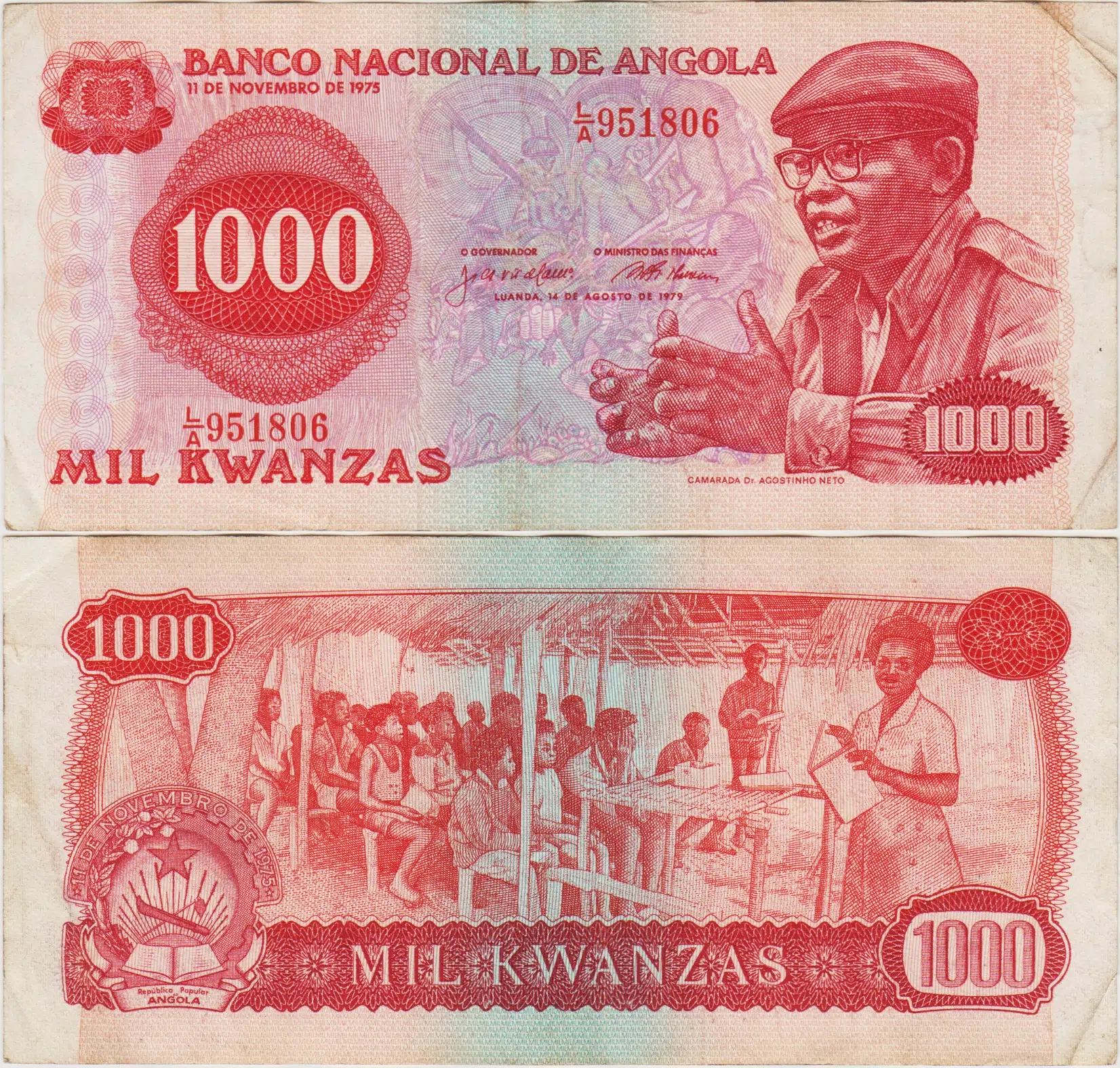 ANGOLA 1000 KWANZA 1979 ÇOK ÇOK TEMİZ(-) KONDİSYON.