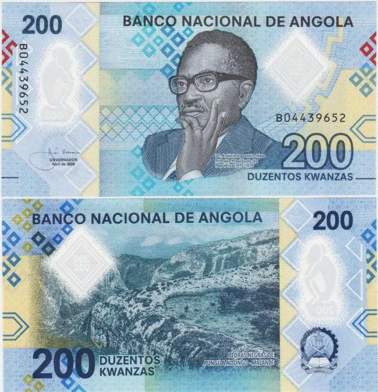 ANGOLA 200 KWANZA 2020 POLYMER. ÇİL KONDİSYON.
